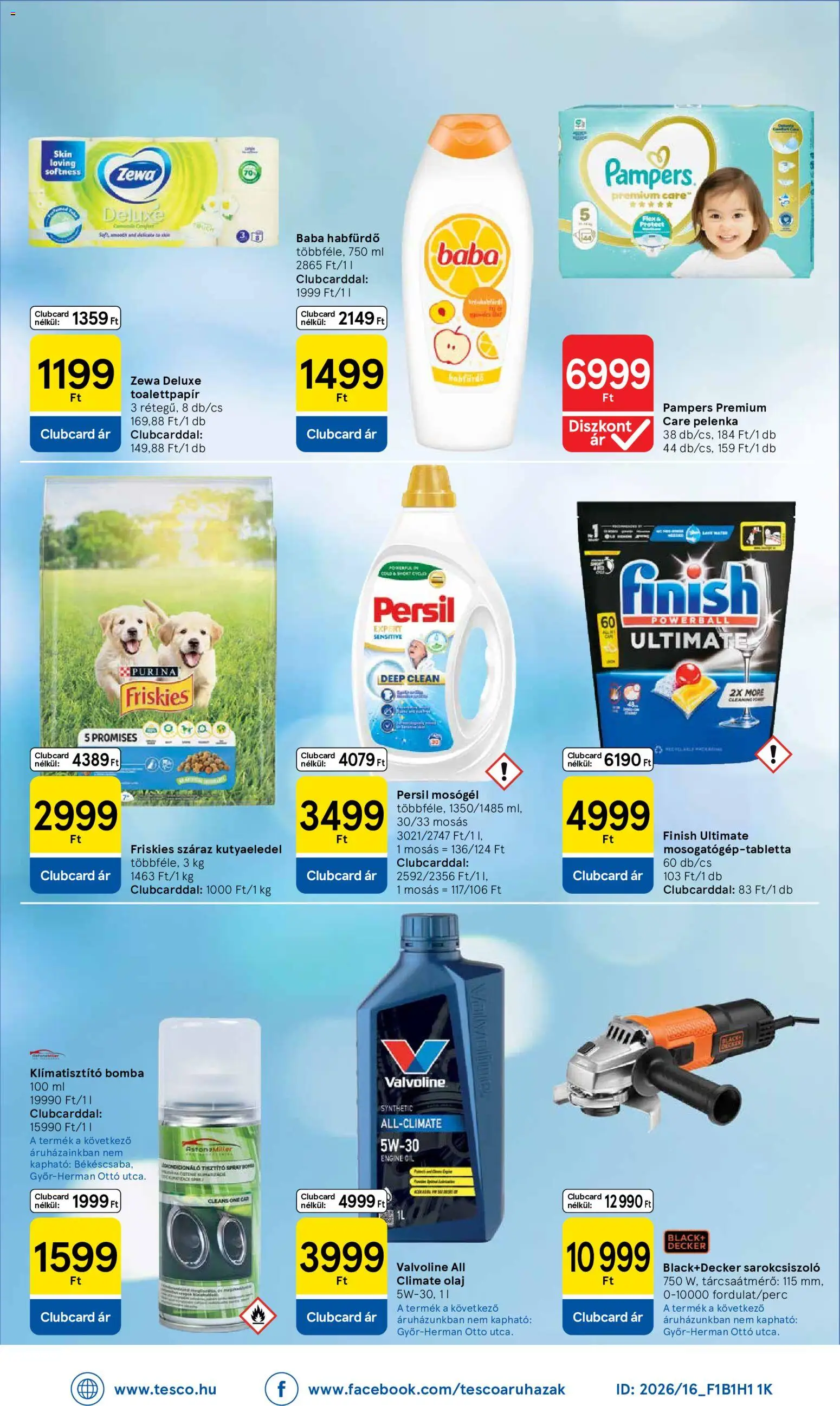 Tesco akciós ujság - amely érvényes a következő dátumtól: 18.06.2026 | Oldal: 8 | Termékek: Pampers, Persil, Kutyaeledel, Olaj
