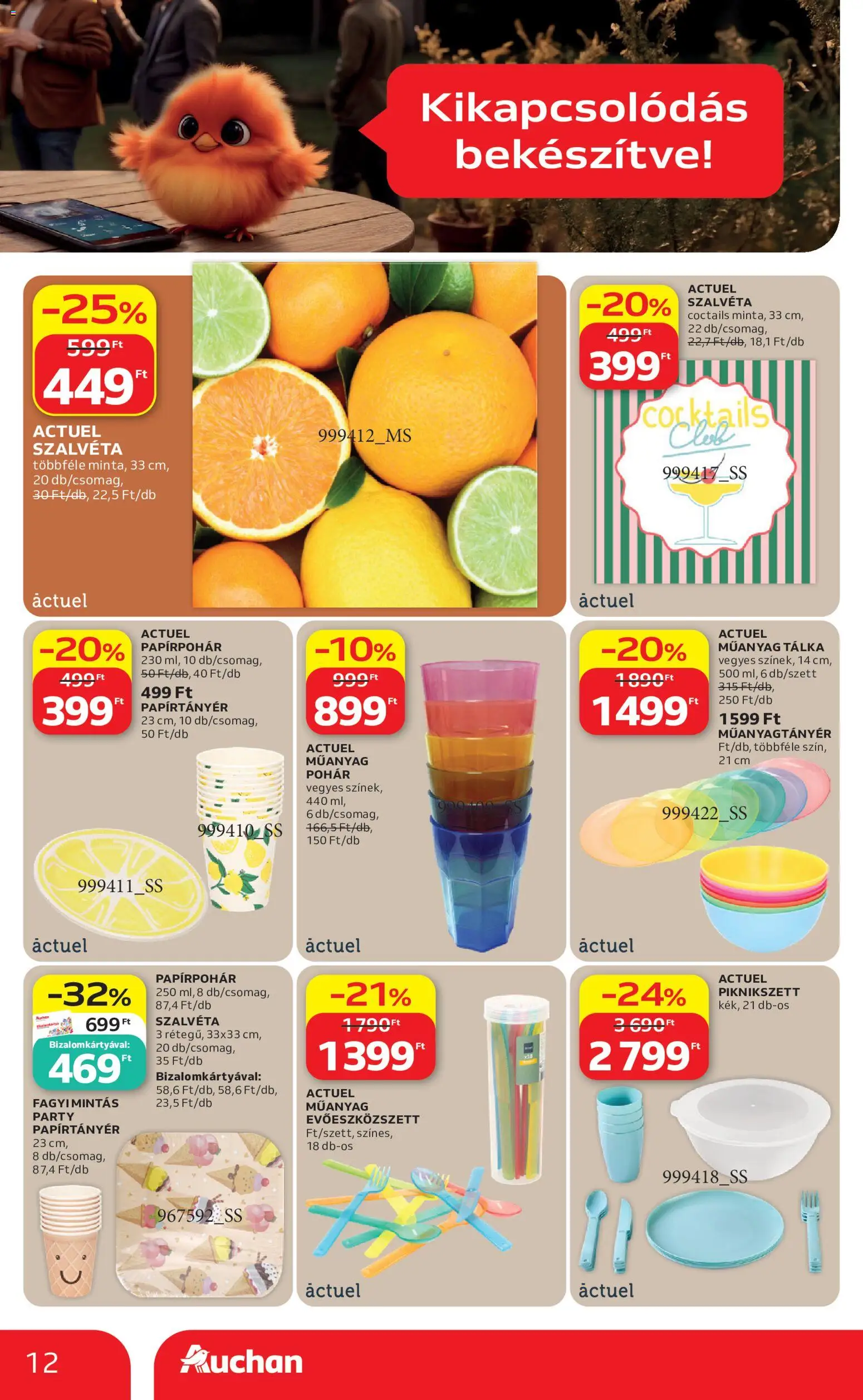 Auchan akciós ujság - amely érvényes a következő dátumtól: 18.06.2026 | Oldal: 12 | Termékek: Pohár