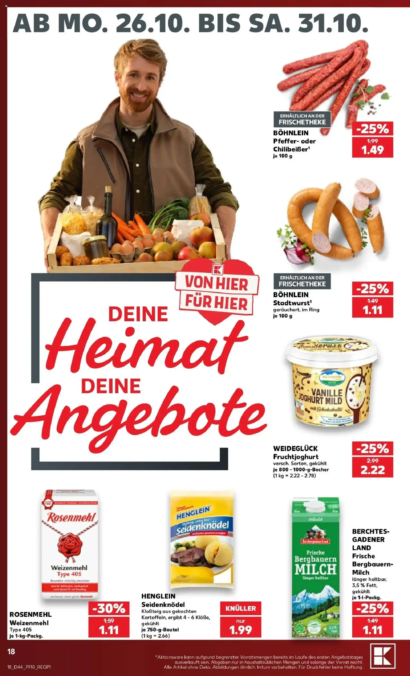 Prospekt Kaufland ab 26.10.2026 » Angebote Online zum Blättern | Seite: 22 | Produkte: Milch, Joghurt, Weizenmehl, Fruchtjoghurt