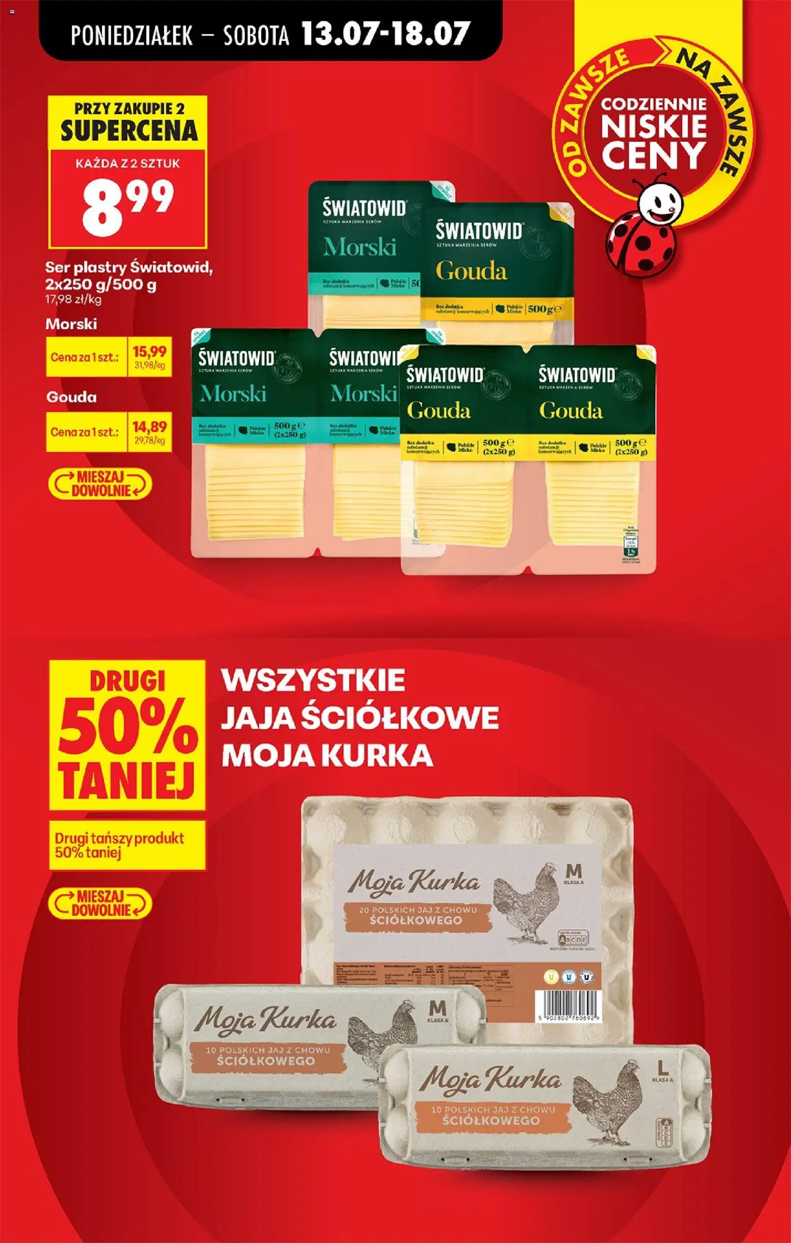 Biedronka gazetka od poniedziałku od 13.07.2026 | Strona: 5 | Produkty: Ser, Jaja