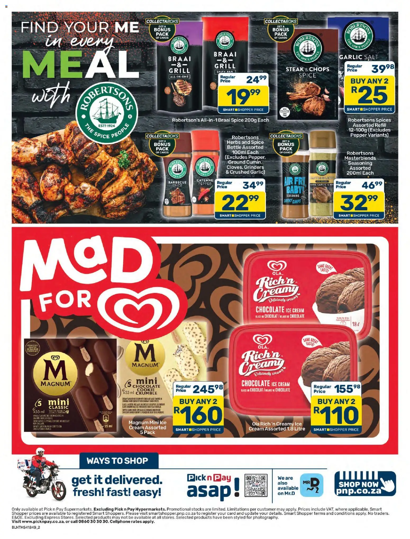 New Pick n Pay catalogue – valid from 23/10/2026 | Page: 2 | Products: Ice cream, Spices, Pepper, Garlic