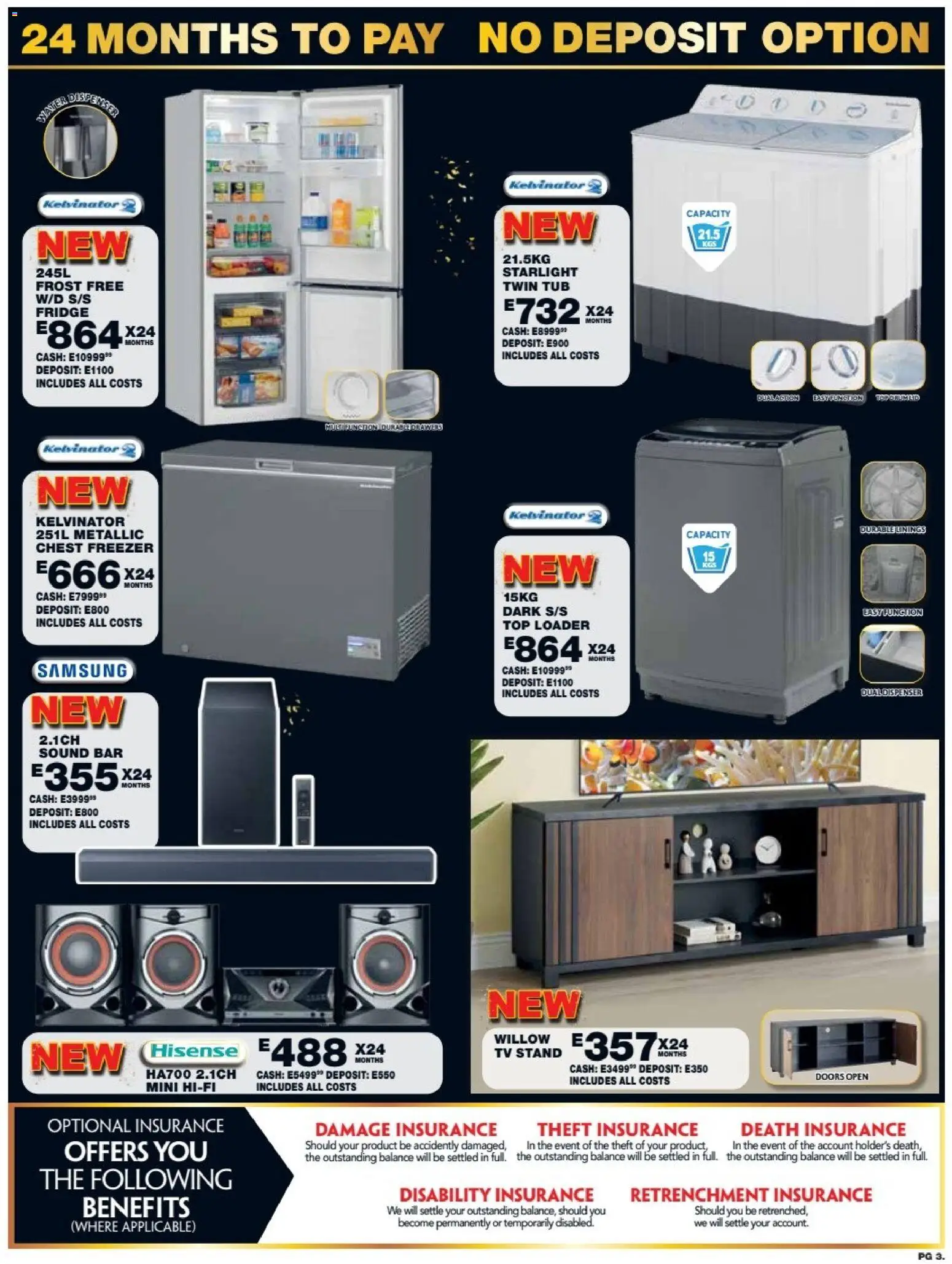 New Lewis Stores catalogue – valid from 10/08/2026 | Page: 3 | Products: TV, Fridge, Chest freezer, Water