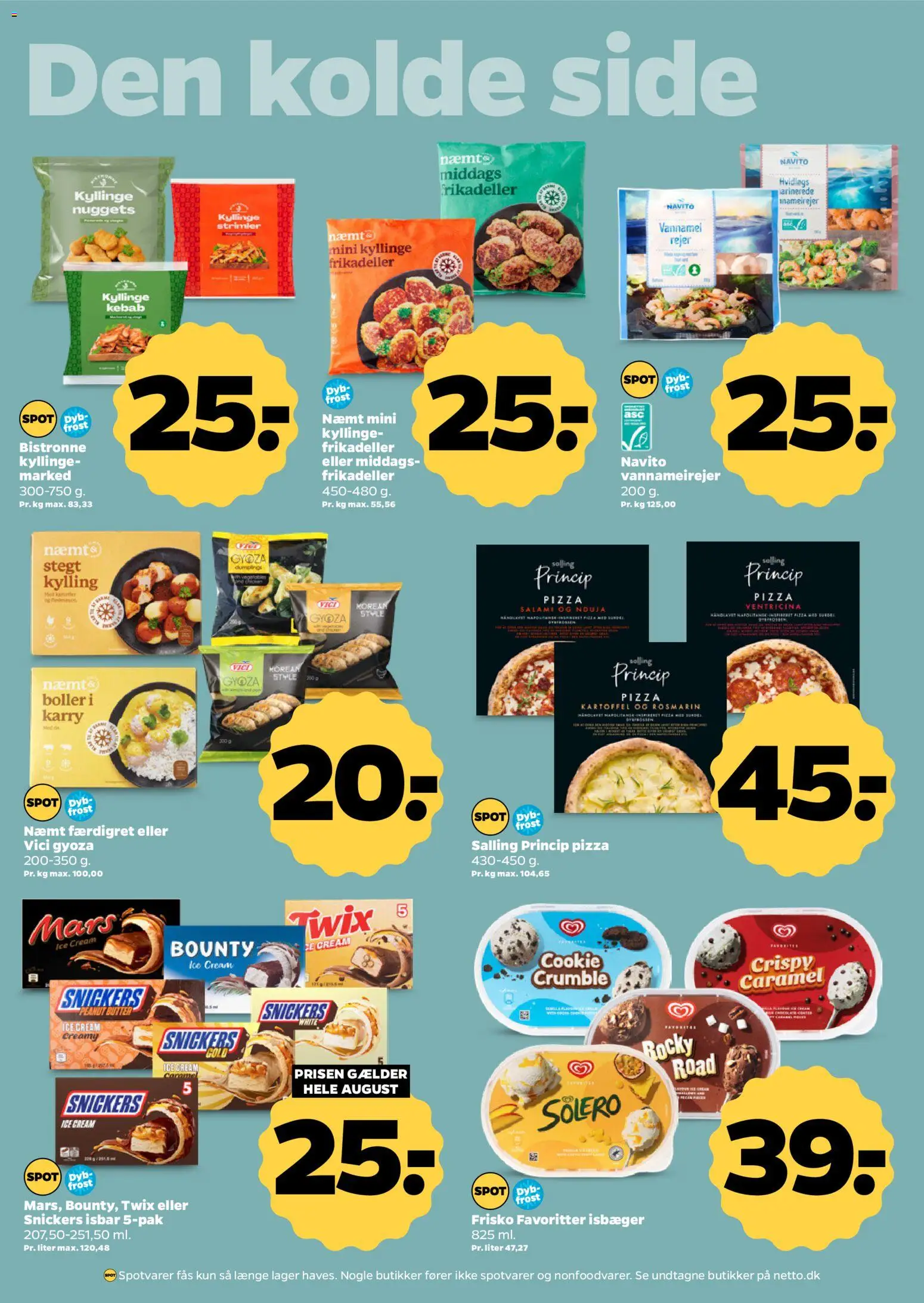 Netto tilbudsavis – gyldig fra 01/08/2026 | Side: 12 | Produkter: Karry, Pizza, Kebab, Frikadeller