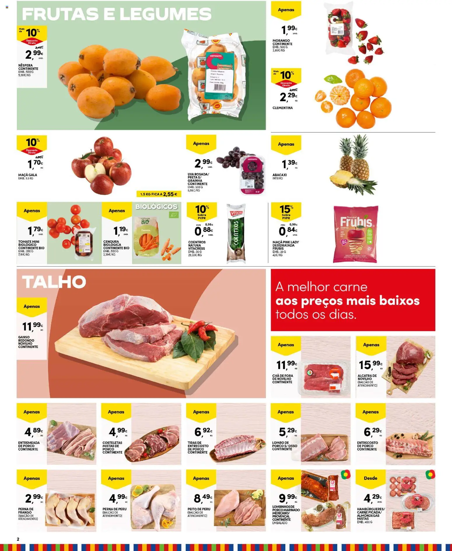 Continente Madeira │ válido de 21.04.2026 | Página: 2 | Produtos: Peito de peru, Peru, Abacaxi, Cenoura