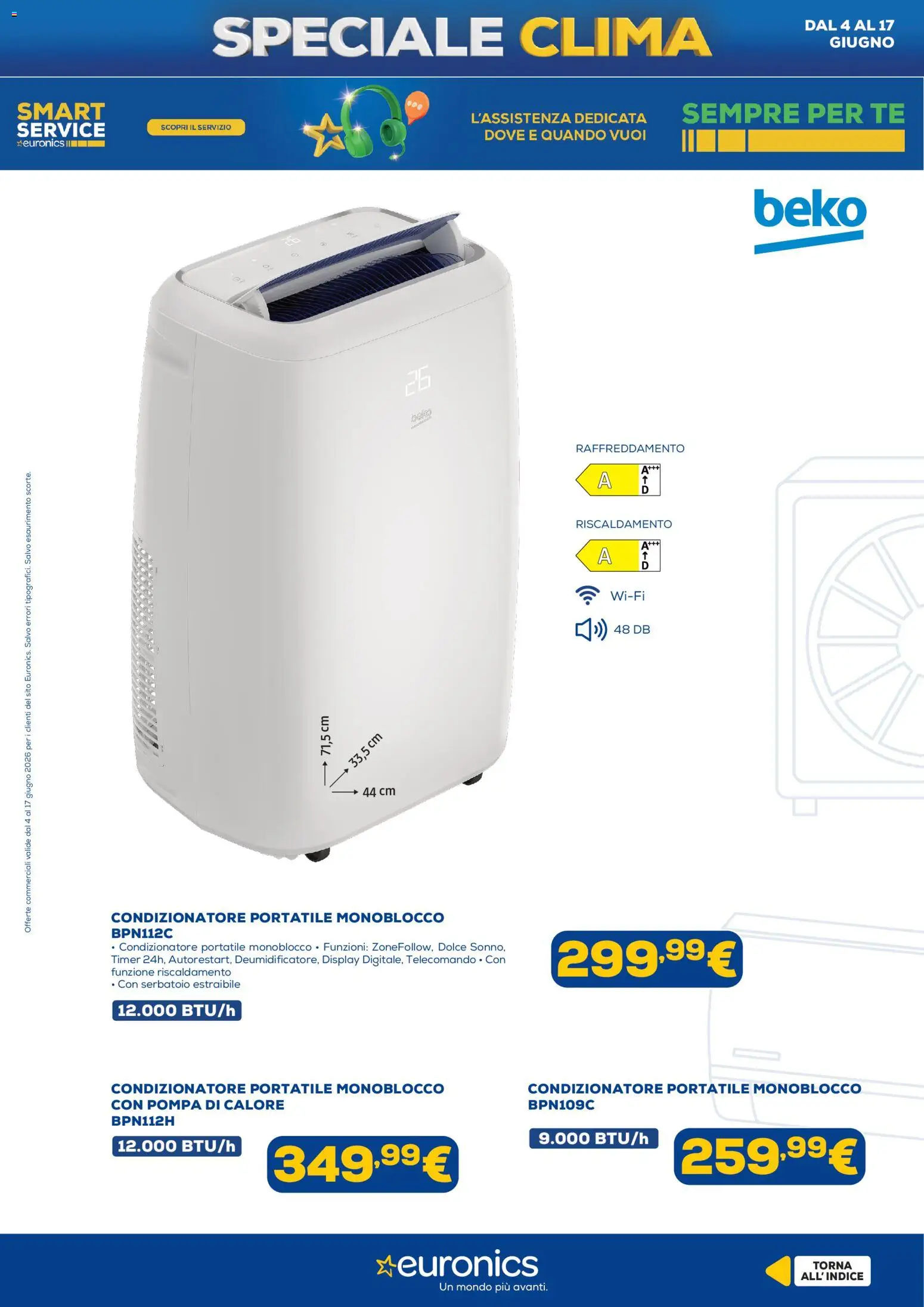 Volantino Euronics del 04.06.2026 | Pagina: 19 | Prodotti: Telecomando, Tè, Condizionatore, Condizionatore portatile