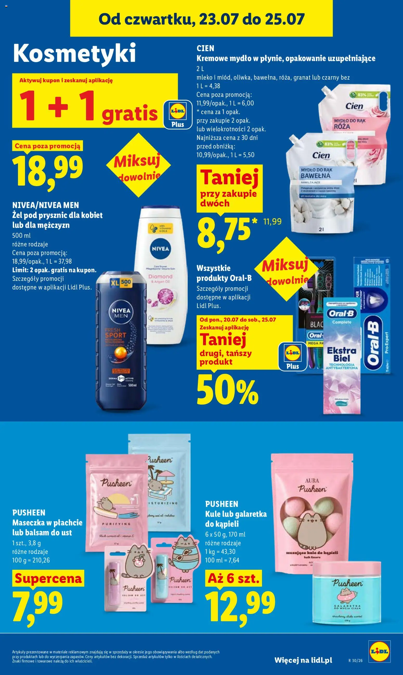Lidl Polsko leták od 23.07.2026 | Strana: 93 | Produkty: Mýdlo, Nivea, Mléko, Cien