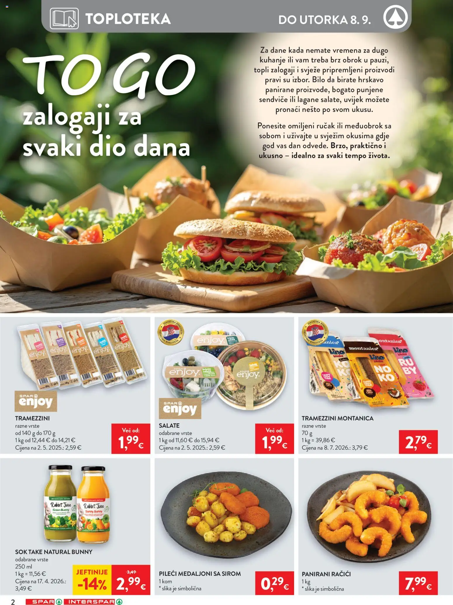 Interspar katalog | vrijedi od 02.09.2026 | Stranica: 7 | Proizvodi: Pileći medaljoni, Sok, Lino