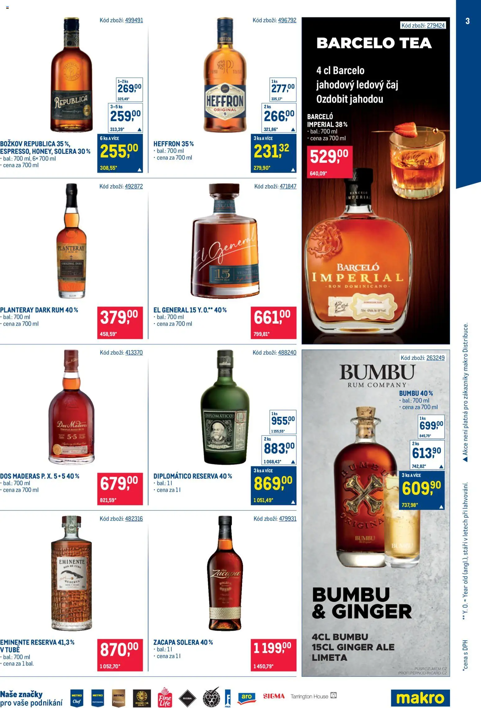 Makro leták - Bar od 07.10.2026 | Strana: 3 | Produkty: Rum, Heffron, Ginger Ale, Republica