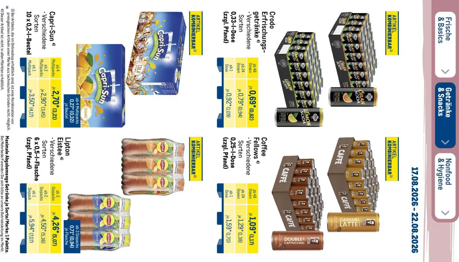 Metro NonFood-Angebote – gültig ab 17.08.2026 | Seite: 23 | Produkte: Cola, Zitrone, Pfirsich