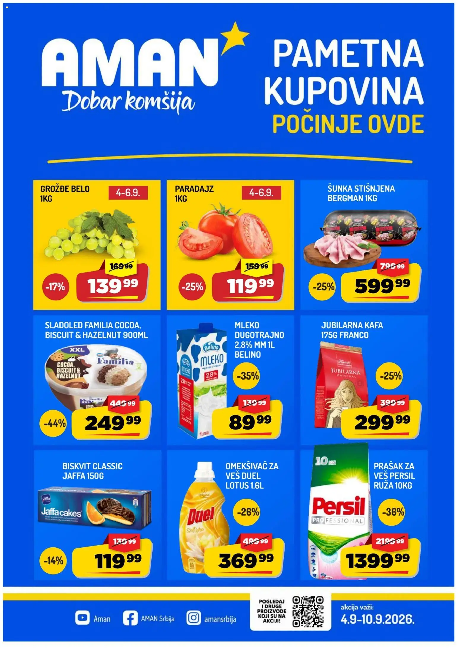 Aman katalog - važi od 04.09.2026 | Strana: 1 | Proizvode: Sladoled, Omekšivač, Kafa, Persil