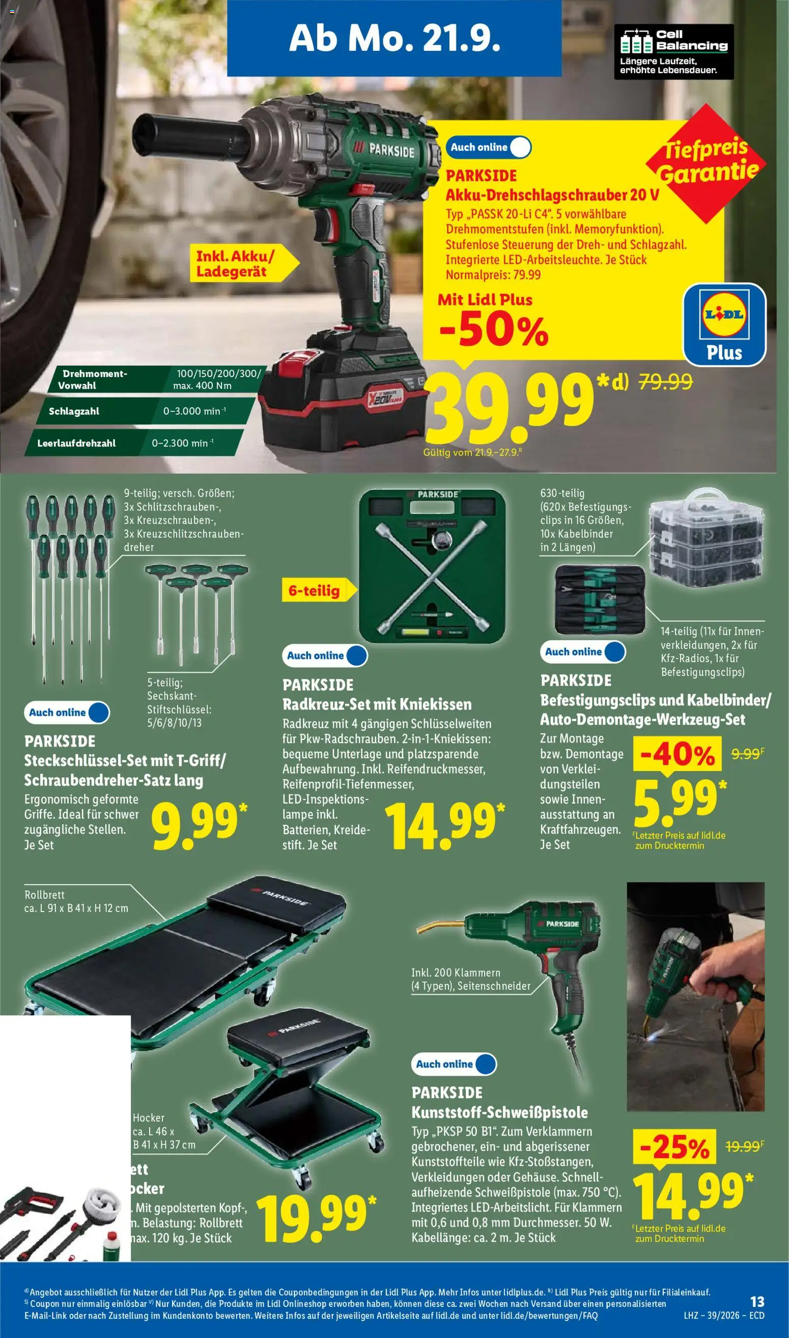 Lidl Německo leták od 21.09.2026 | Strana: 25 | Produkty: Parkside