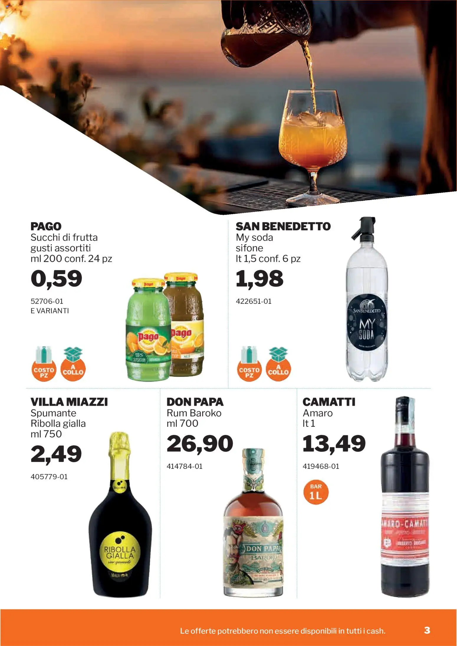 Volantino Sogegross del 15/07/2026 | Pagina: 3 | Prodotti: Frutta, Rum, Spumante, Amaro
