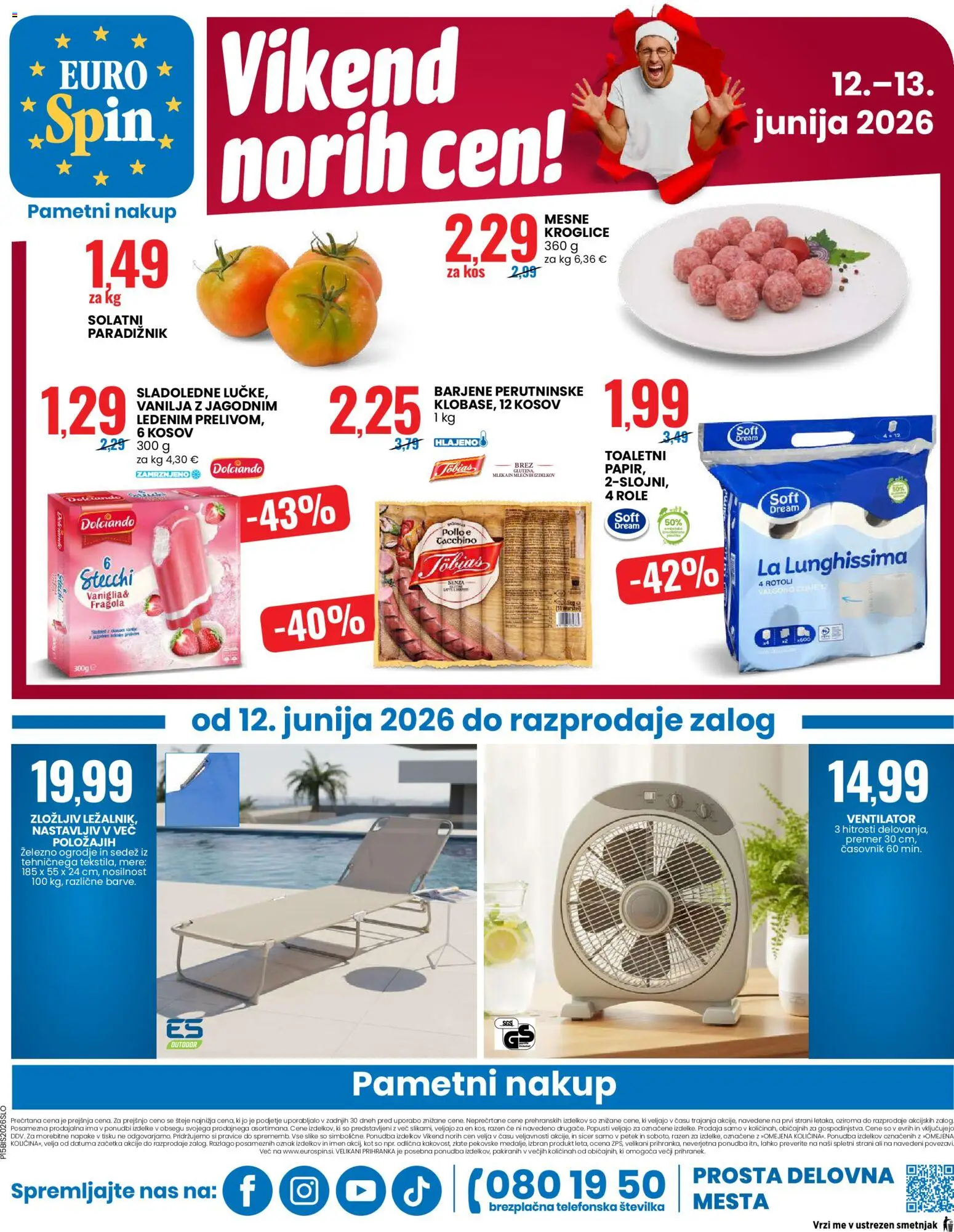 Novi Eurospin katalog ponudbe – veljaven od 11.06.2026 | Stran: 16 | Izdelki: Ventilator, Kos, Paradiznik, Časovnik