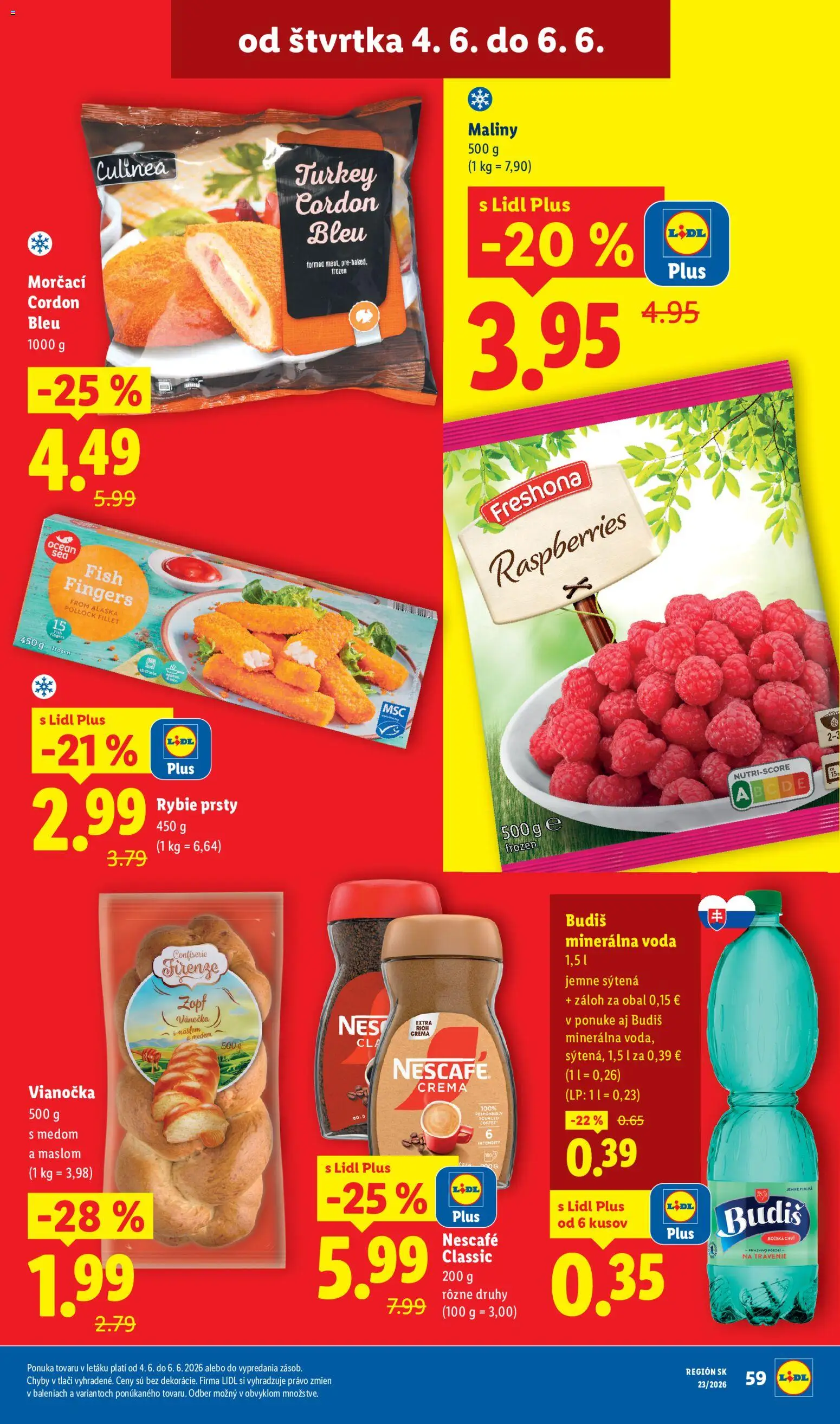 Nové Lidl akcie – leták je platný od 01.06.2026 | Strana: 75 | Produkty: Budiš, Voda, Minerálna voda, Nescafé Classic