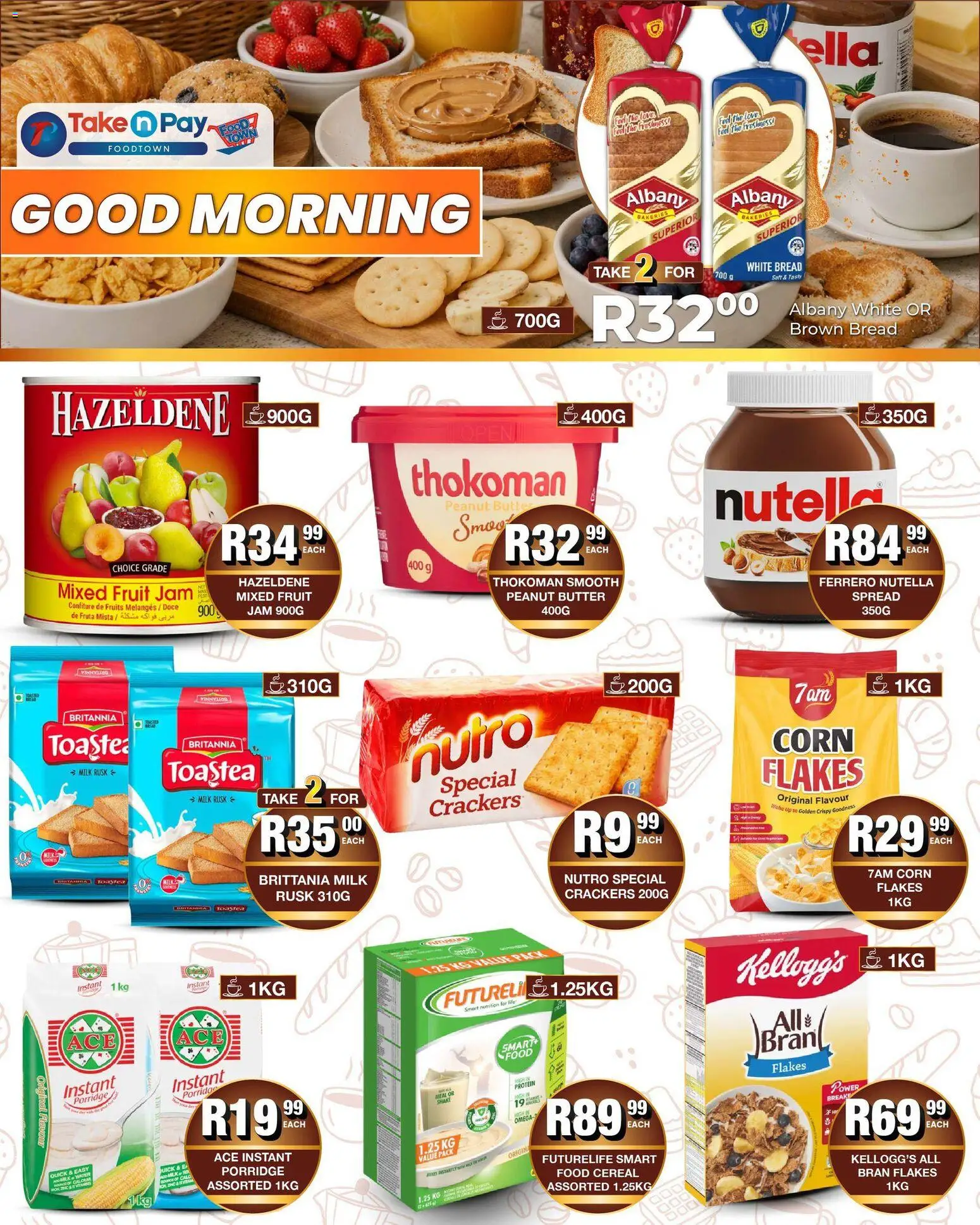 New Take n Pay catalogue – valid from 09.03.2026 | Page: 15 | Products: Jam, Flakes, Peanut butter, Water