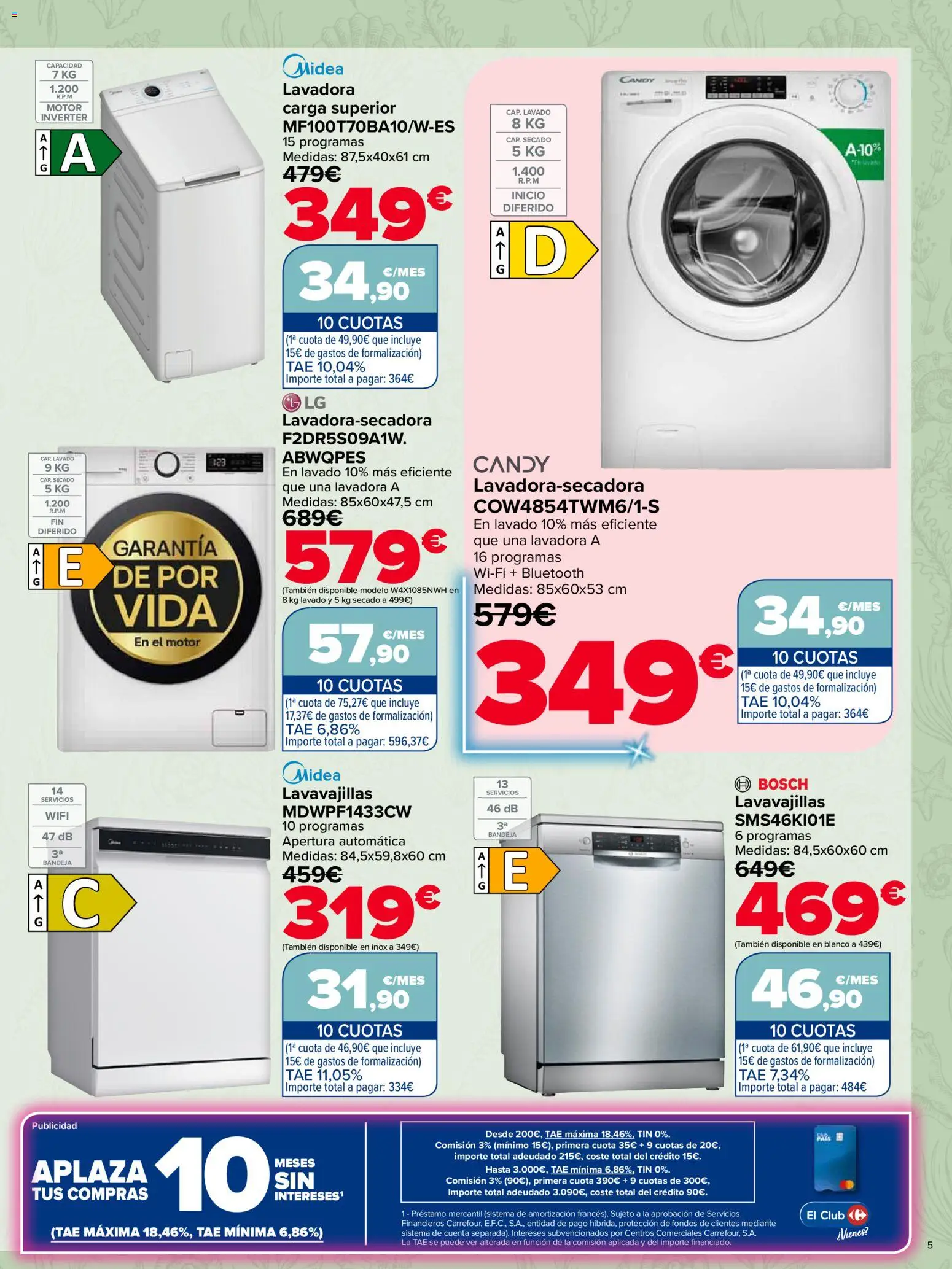 Carrefour Casa Equipada │ válido desde el 16/07/2026 | Página: 5 | Productos: Lavadora, Lavavajillas, Bandeja