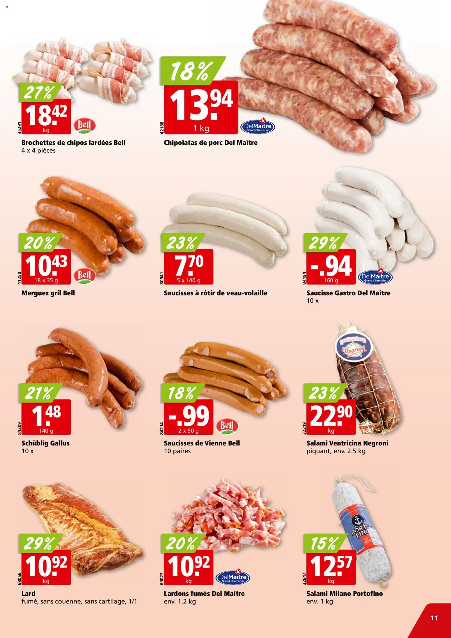 Aligro aktionen Chavannes, Matran, Genève, Sion – gültig ab 20.07.2026 | Seite: 11 | Produkte: Salami
