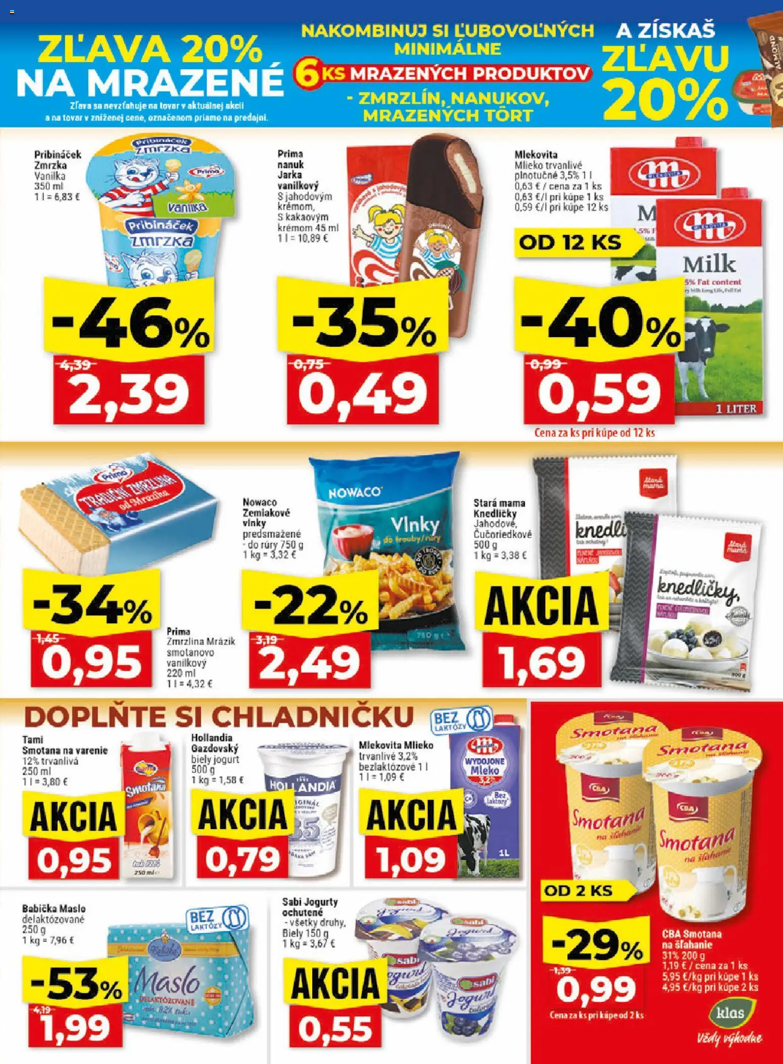 Nové Klas akcie – leták je platný od 27.07.2026 | Strana: 9 | Produkty: Jogurt, Smotana, Biely jogurt, Zmrzlina