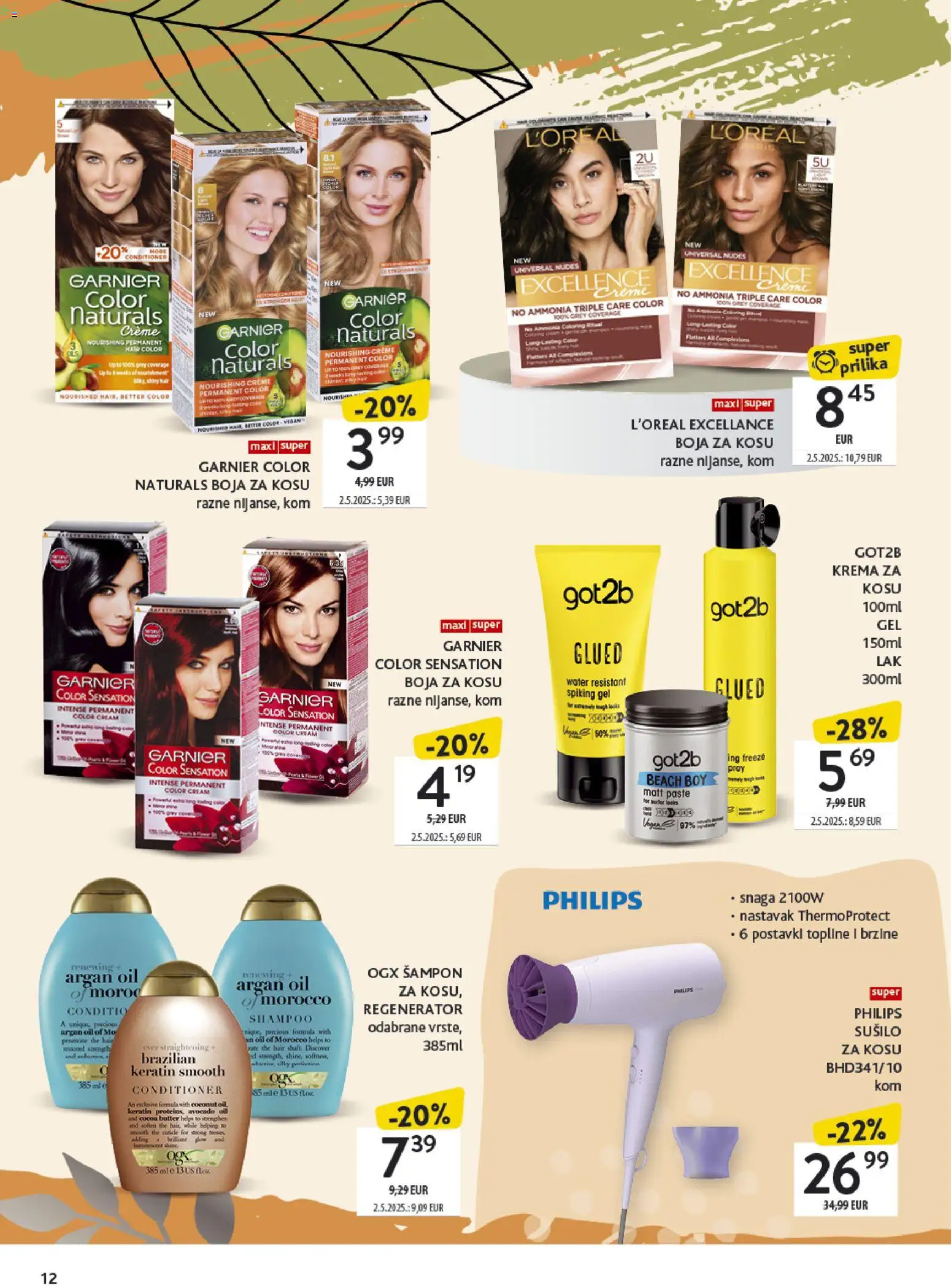 Konzum HR akciós ujság - amely érvényes a következő dátumtól: 2026.09.21. | Oldal: 12 | Termékek: Philips, Sampon, Ing, Gél
