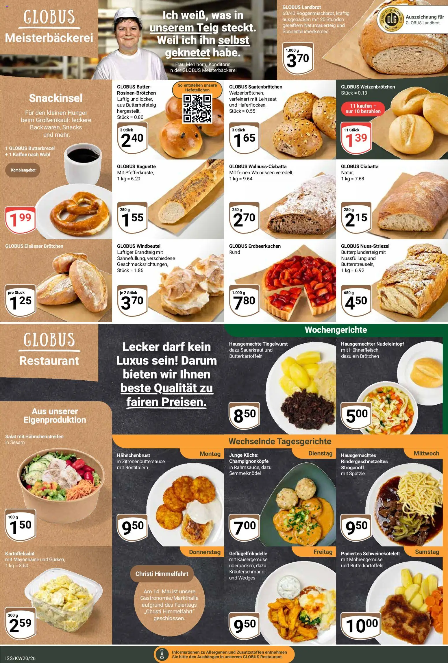 Globus Prospekt 	 – gültig ab 11.05.2026 | Seite: 10 | Produkte: Butter, Kaffee, Küche, Hahnchenbrust