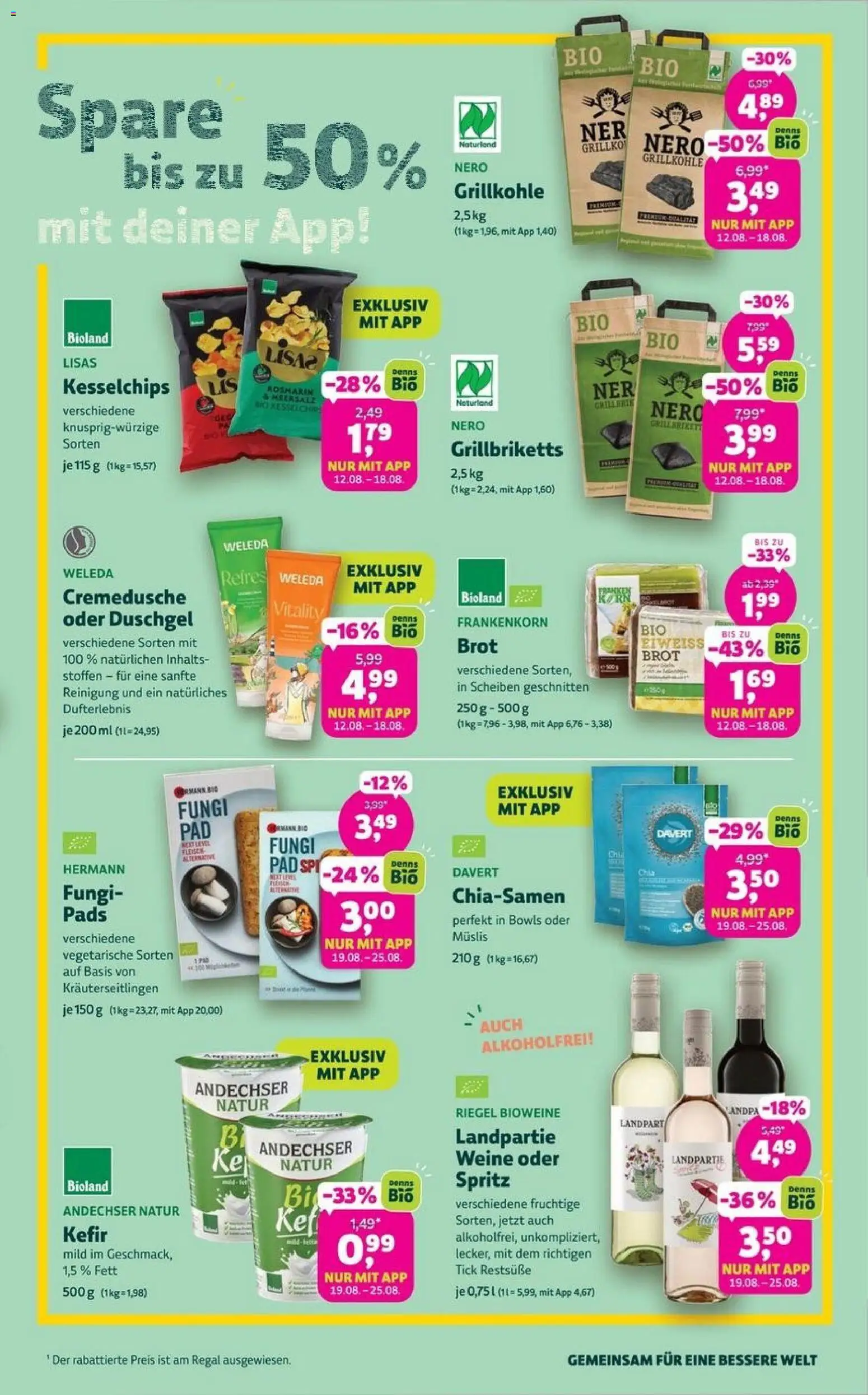 Denns BioMarkt Angebote – gültig ab 12.08.2026 | Seite: 3 | Produkte: Grill, Regal, Duschgel, Brot
