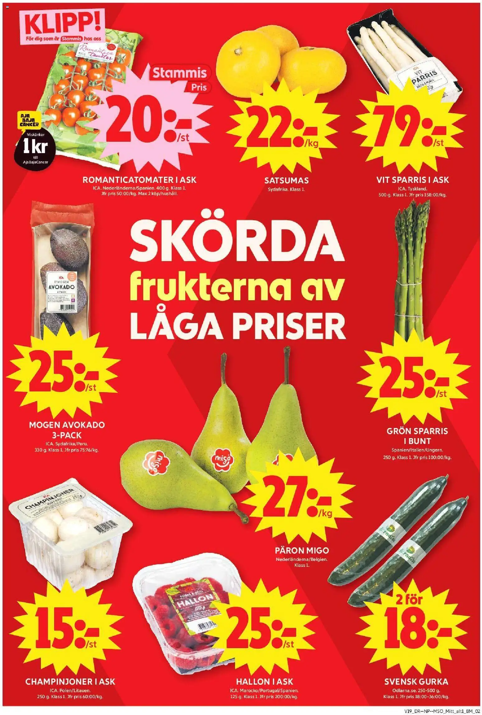 ICA Maxi reklamblad aktuell från 04.05.2026 | Sida: 8 | Produkter: Avocado, Champinjoner, Tomater, Gurka