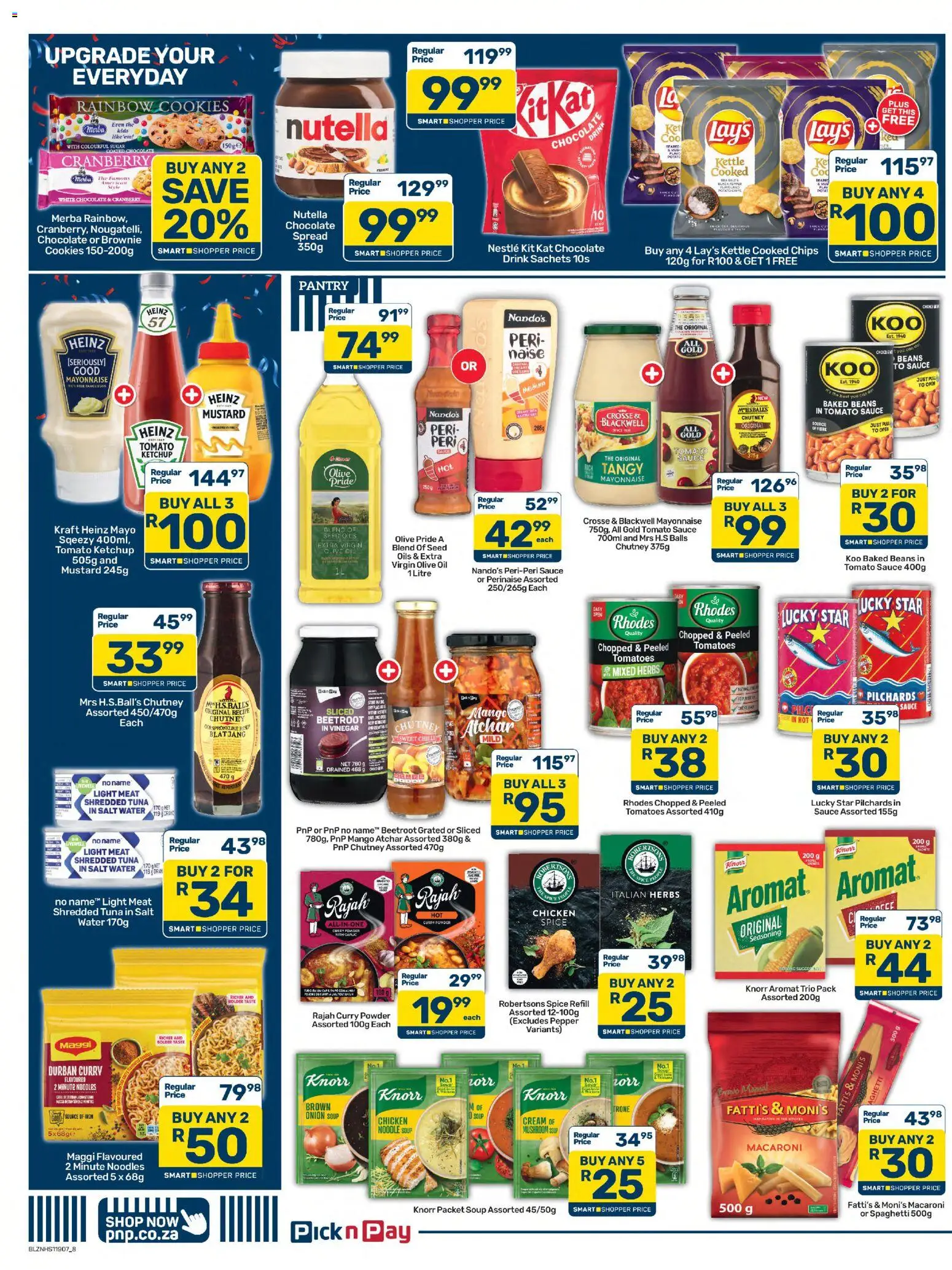 New Pick n Pay catalogue – valid from 24/07/2026 | Page: 8 | Products: Pilchards, Powder, Noodles, Curry powder