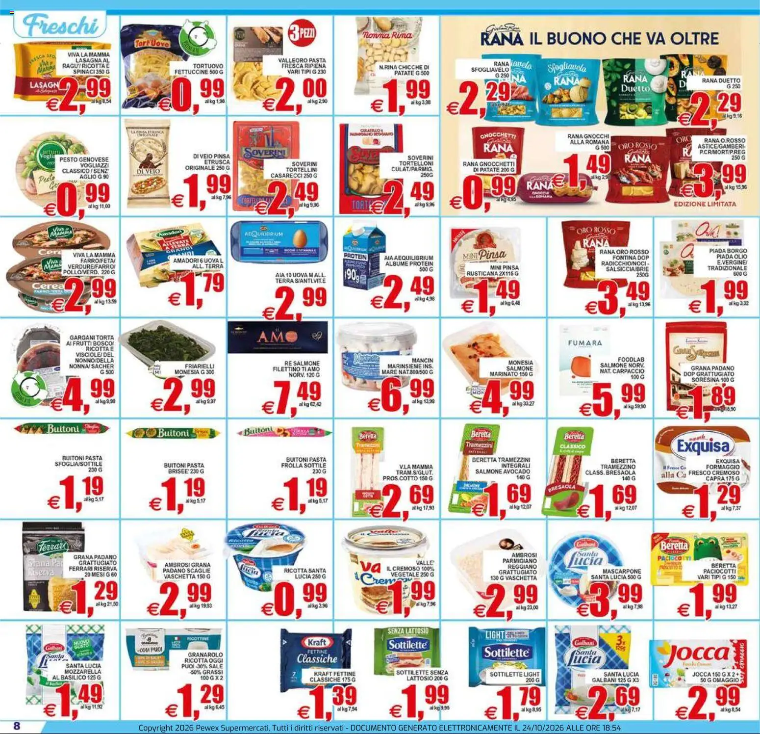 Volantino Pewex del 23/10/2026 | Pagina: 8 | Prodotti: Astice, Mascarpone, Fettuccine, Gnocchetti