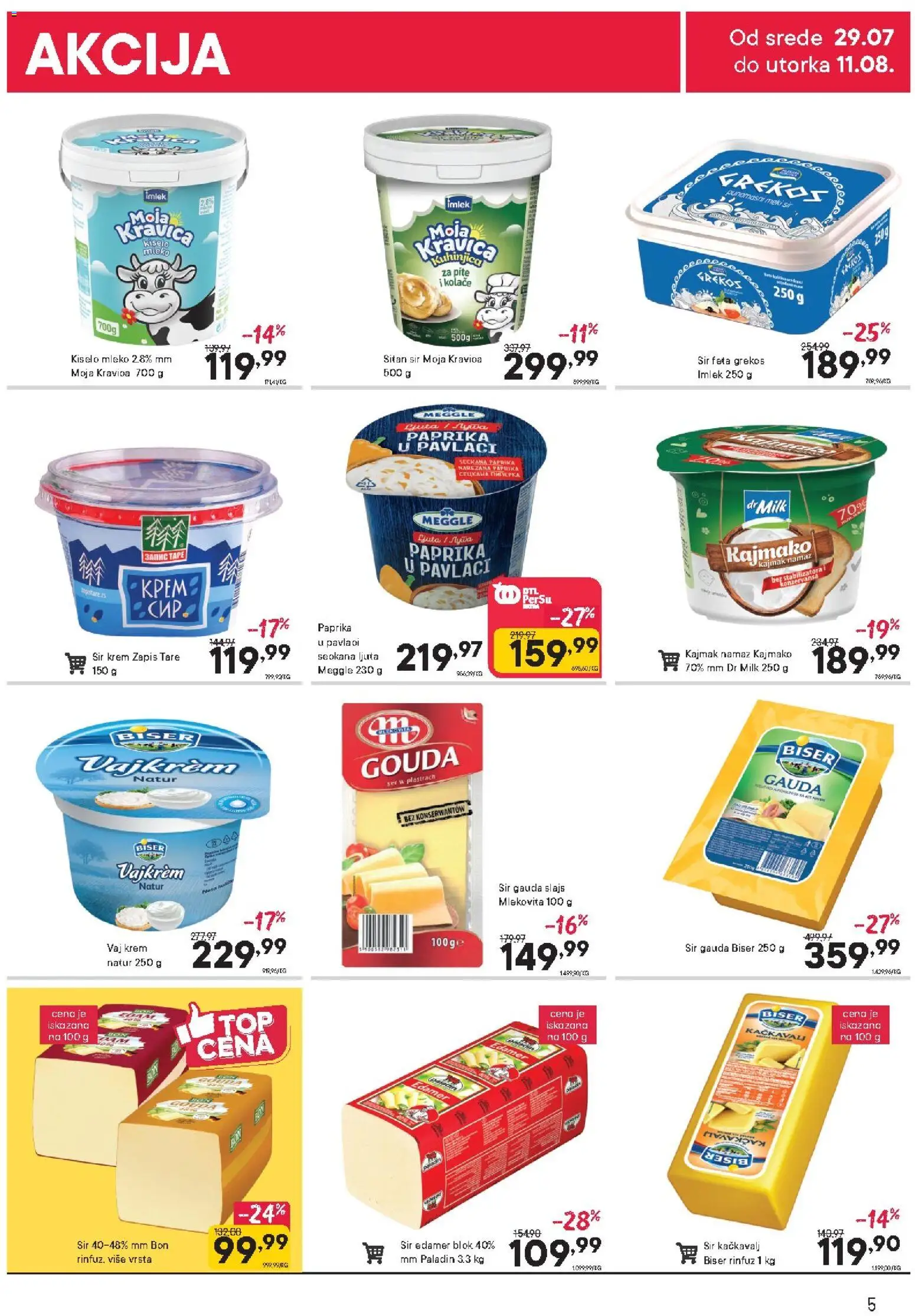 PerSu katalog - važi od 29.07.2026 | Strana: 5 | Proizvode: Sitan sir, Edamer, Gouda, Vajkrem