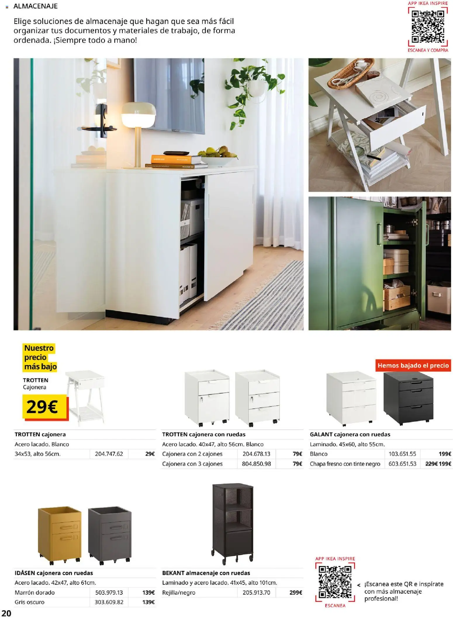 Catálogo IKEA Oficina profesional │ válido desde el 01/02/2026 | Página: 20 | Productos: Tinte, Almacenaje, Cajonera