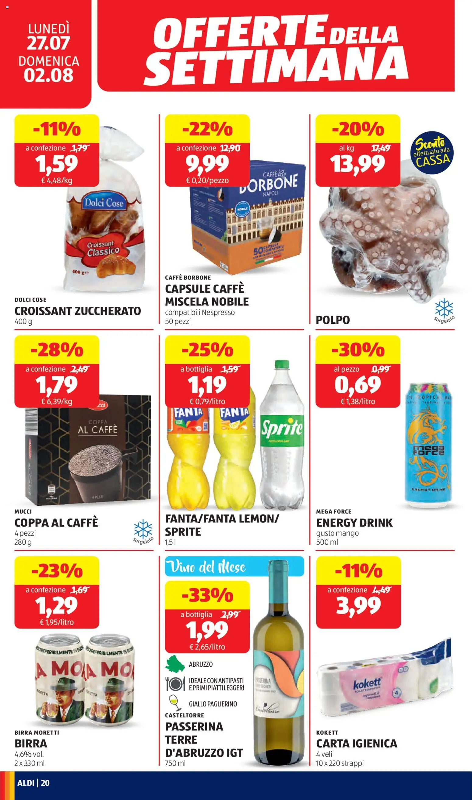 Volantino Aldi del 27/07/2026 | Pagina: 20 | Prodotti: Mobile, Birra, Mango, Fanta