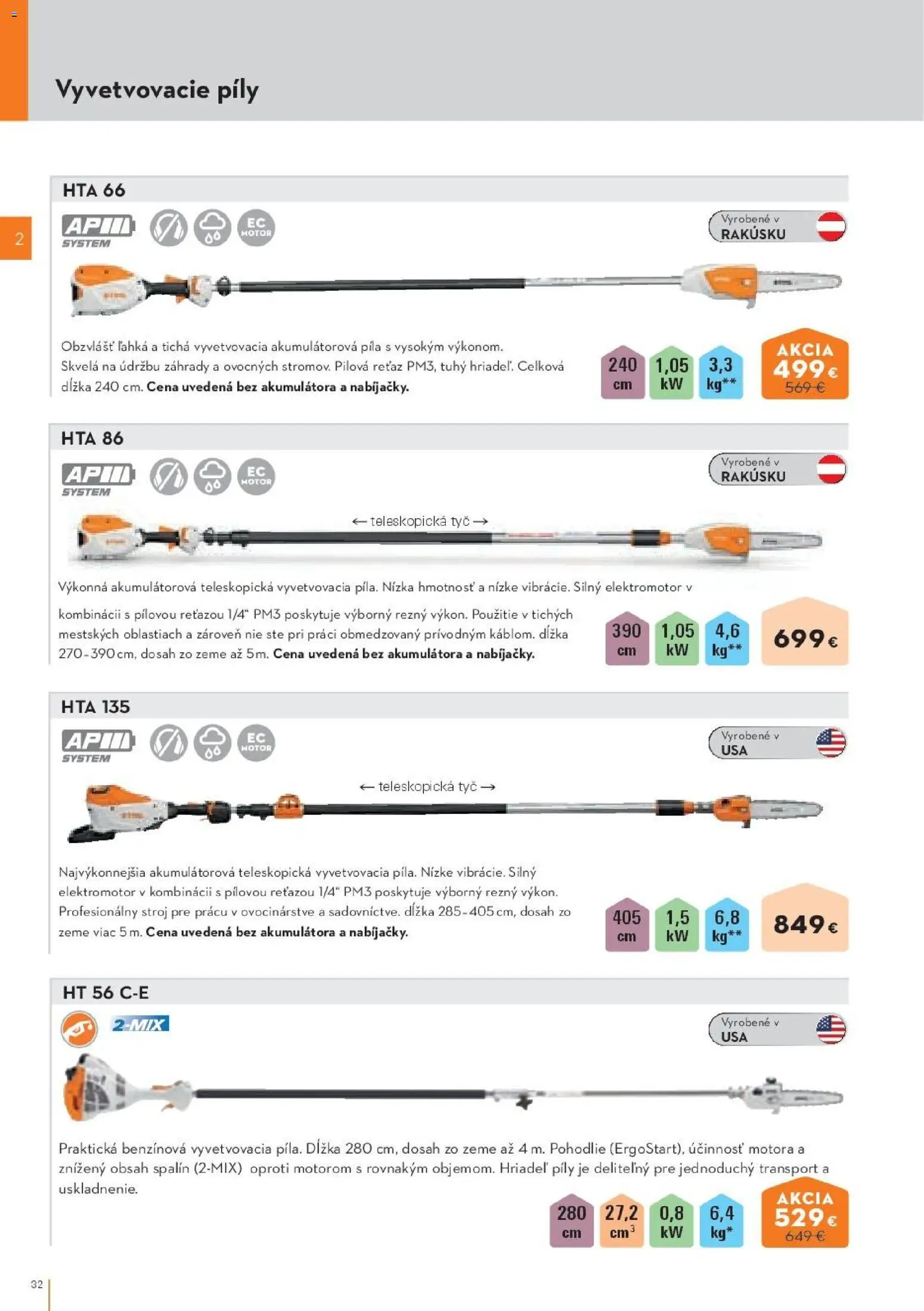 Nové STIHL akcie – leták je platný od 19.08.2026 | Strana: 32 | Produkty: Píla