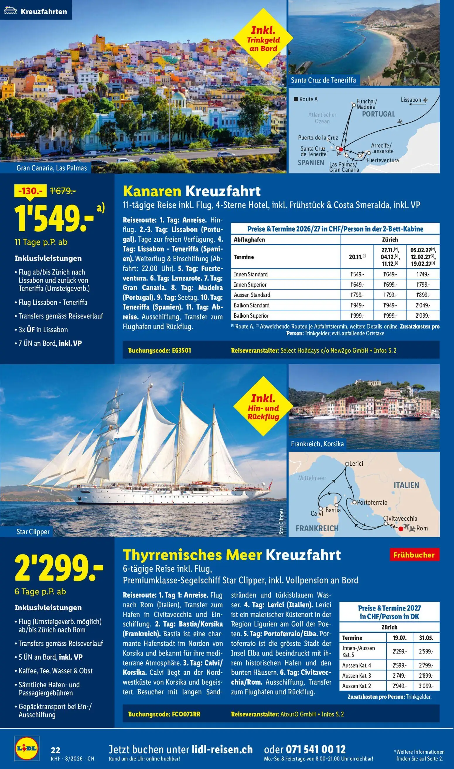 Lidl aktionen Reise-Highlights – gültig ab 29.07.2026 | Seite: 22 | Produkte: Wasser, Uhr