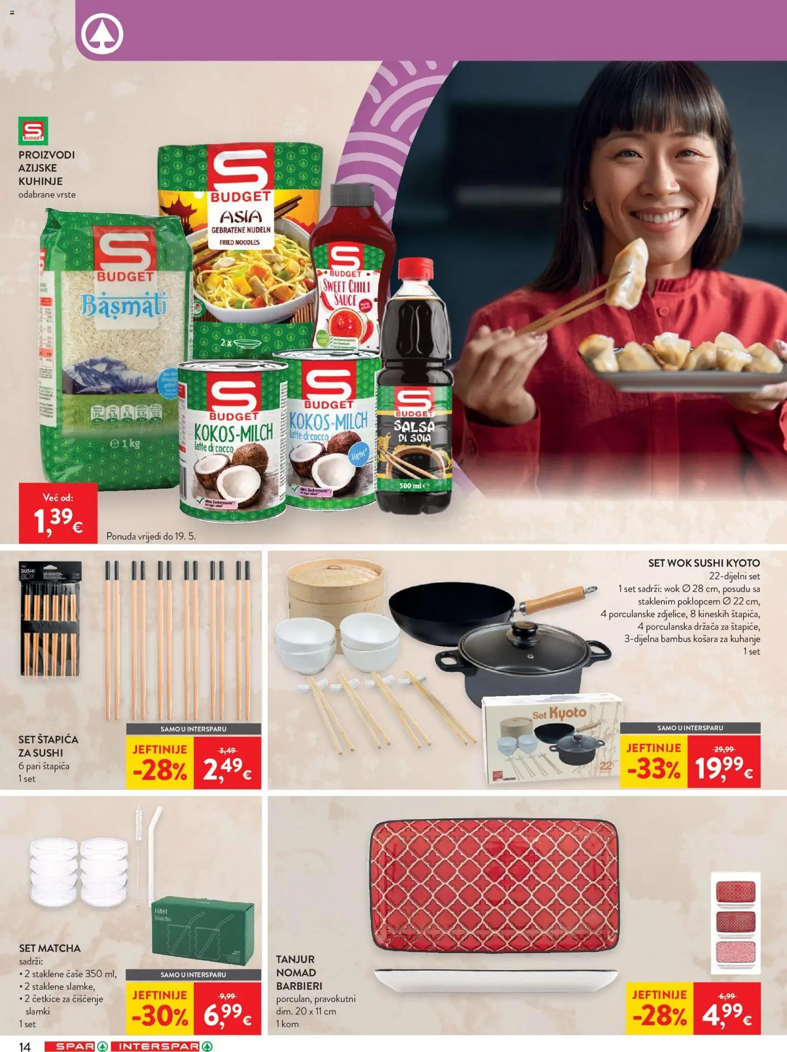 Spar katalog | vrijedi od 13.05.2026 | Stranica: 16 | Proizvodi: Košara, Čaše, Sushi