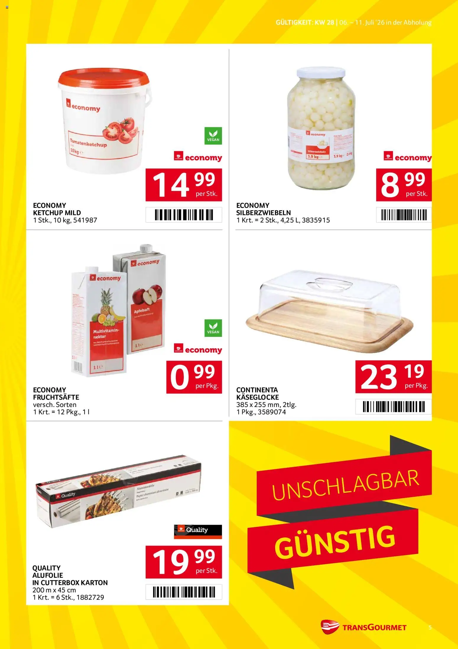 Transgourmet Flugblatt gültig ab 06.07.2026 | Seite: 5 | Produkte: Ketchup, Planche de surf, Papier blanc