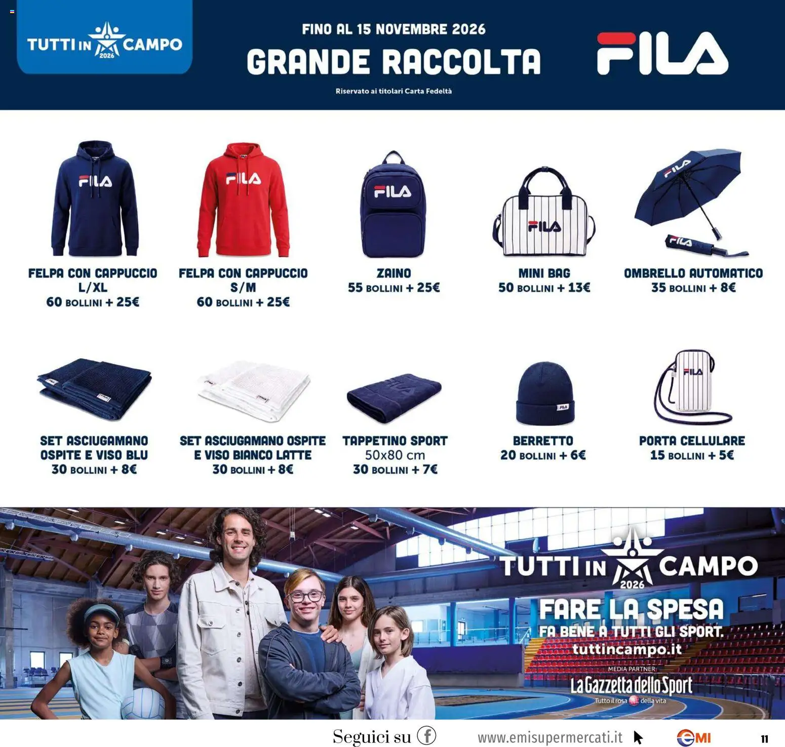 Volantino EMI del 03/09/2026 | Pagina: 11 | Prodotti: Felpa, Latte, Cappuccio, Asciugamano