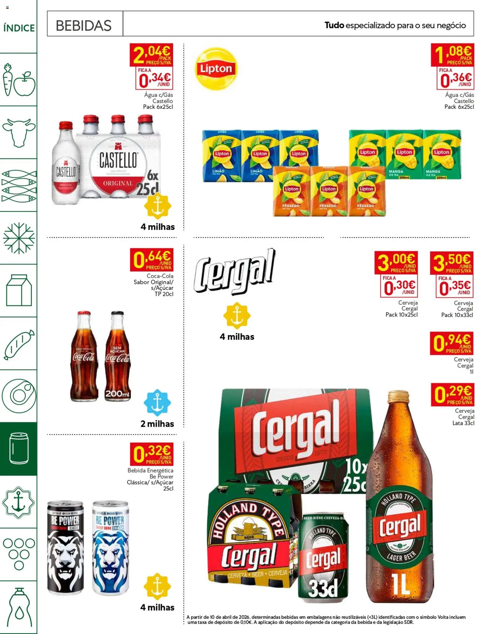 Recheio folheto Horeca │ válido de 20/10/2026 | Página: 16 | Produtos: Agua, Manga, Cerveja, Bebida energética