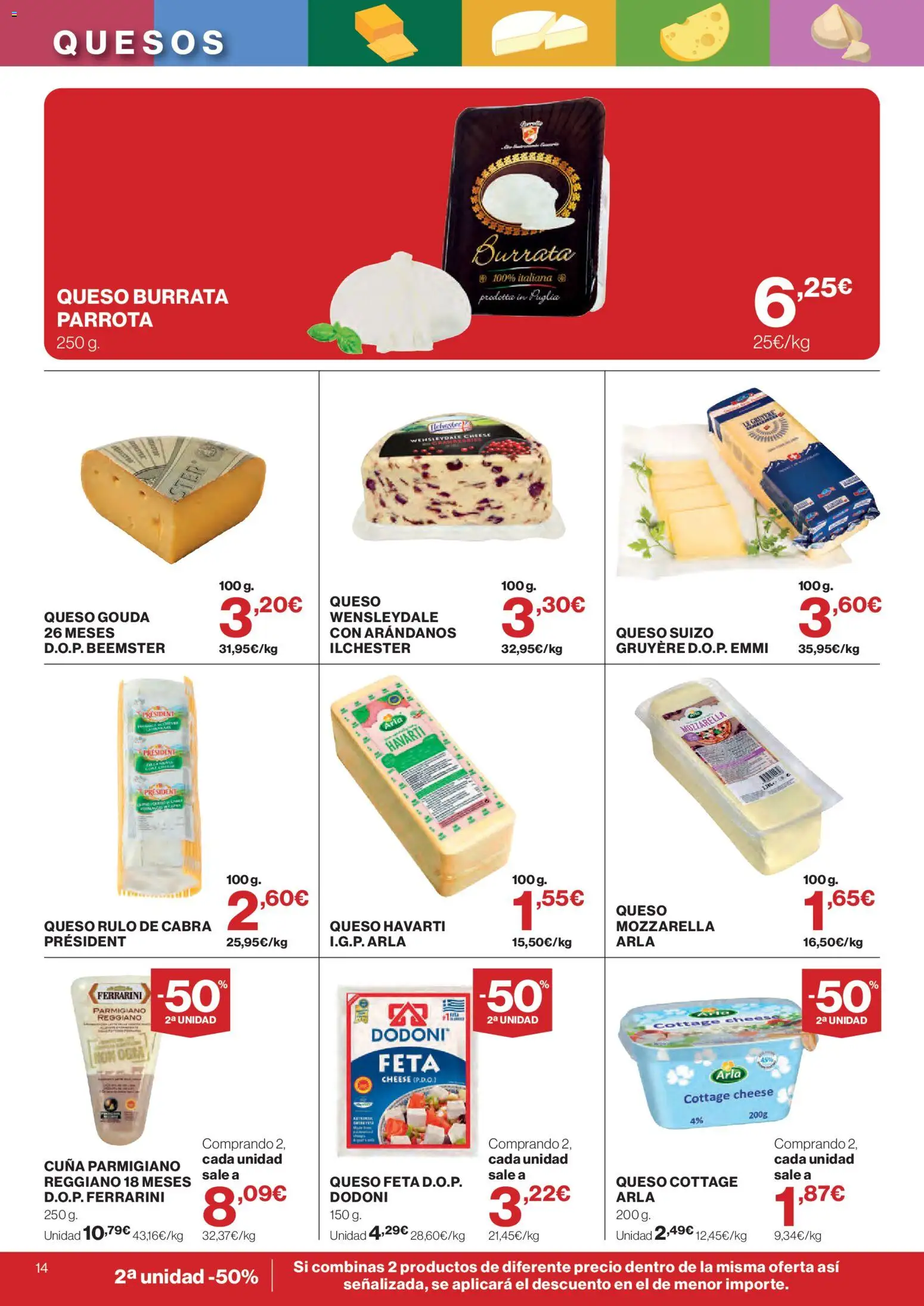 El Corte Inglés ofertas │ válido desde el 24/09/2026 | Página: 14 | Productos: Queso, Mozzarella, Queso Gouda, Cuna