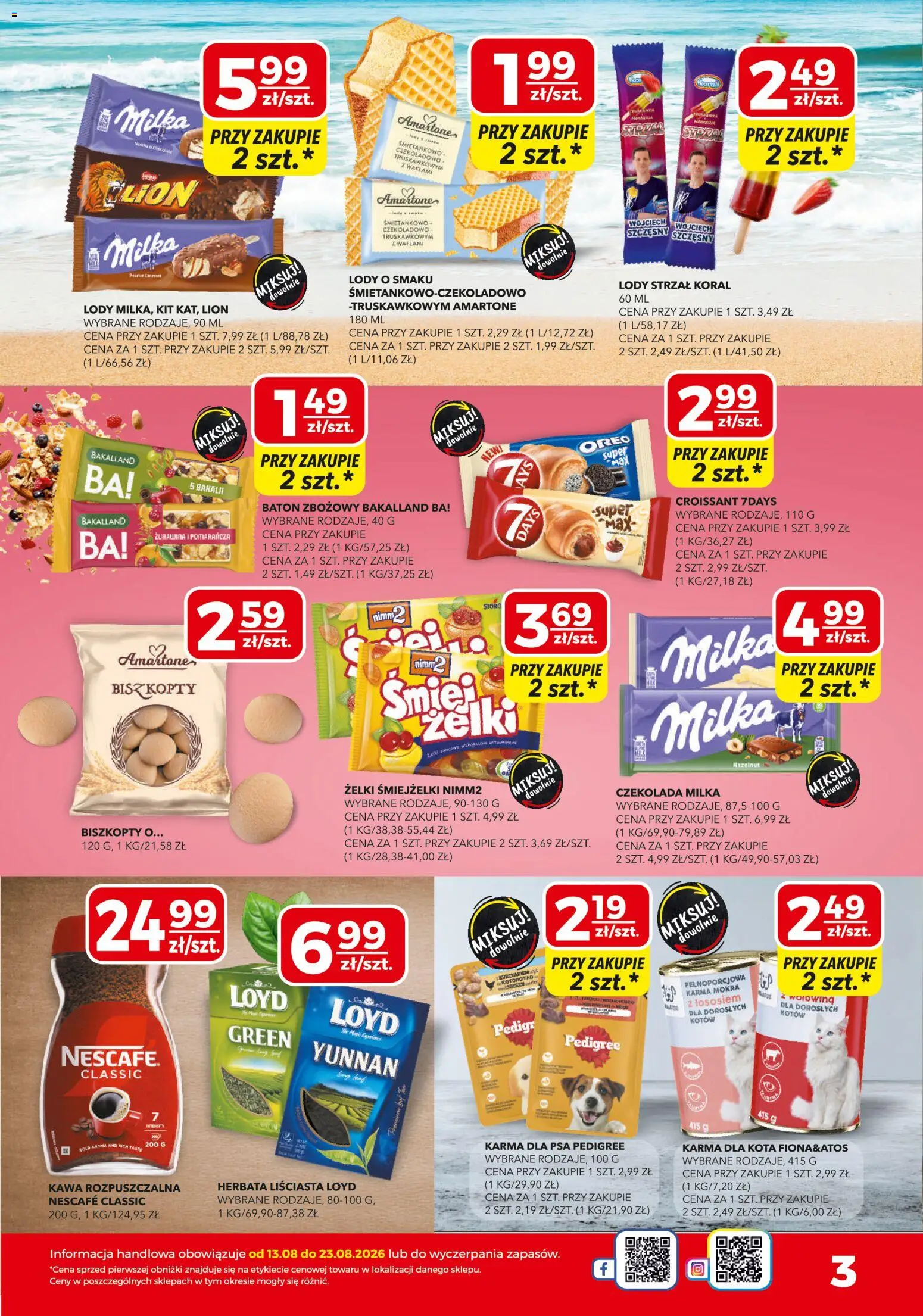 Top Market gazetka mini od 13.08.2026 | Strona: 3 | Produkty: Herbata liściasta, Nescafe, Baton, Lody
