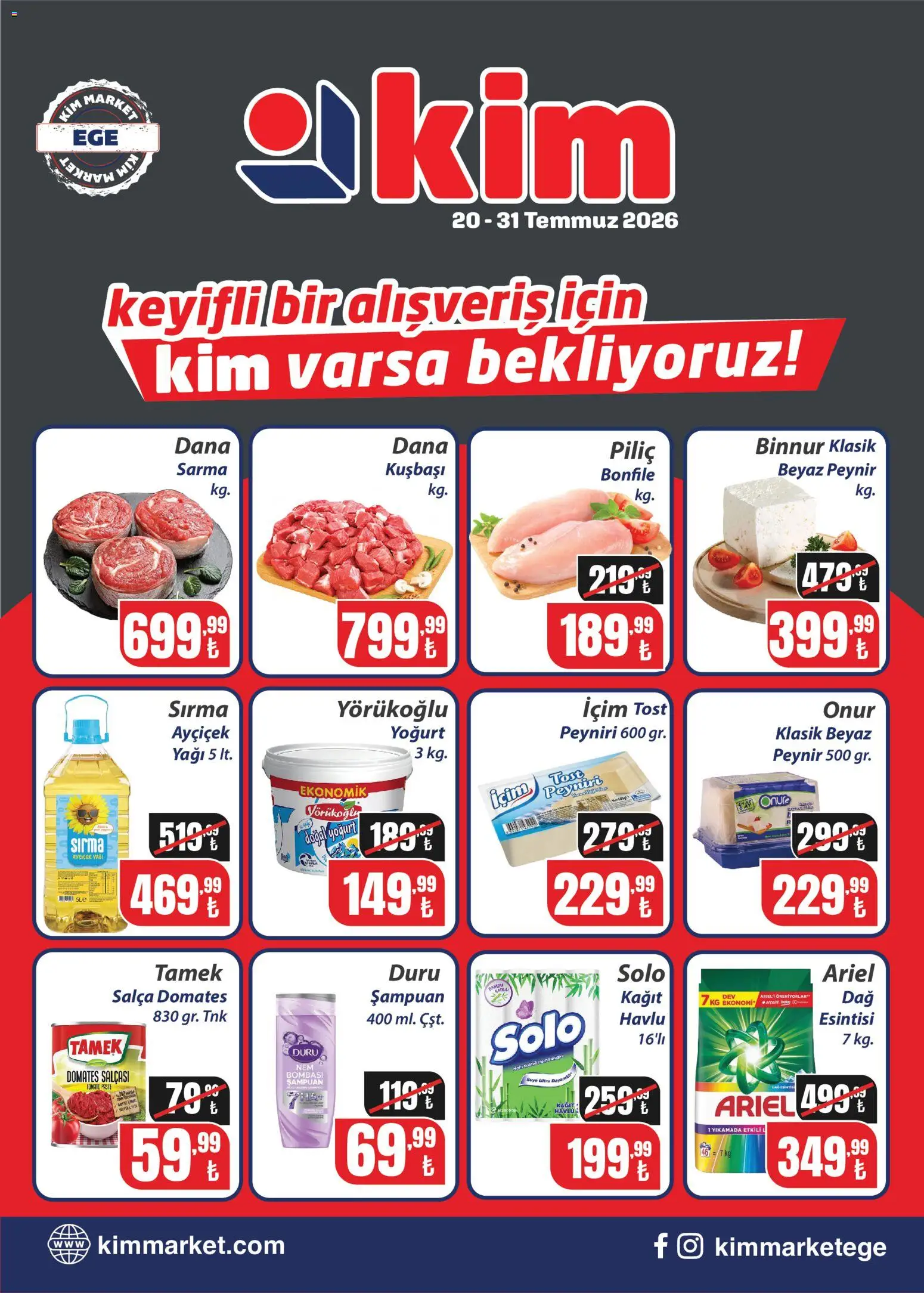 Kim Market Katalog - 20 Temmuz 2026 tarihinden itibaren geçerlidir | Sayfa: 1 | Ürünler: Şampuan, Peynir, Yoğurt, Piliç