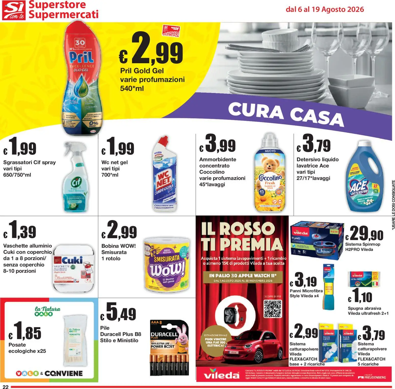 Volantino Sì con Te del 06/08/2026 | Pagina: 22 | Prodotti: Coperchio, Candeggina, Lavatrice, Silicone