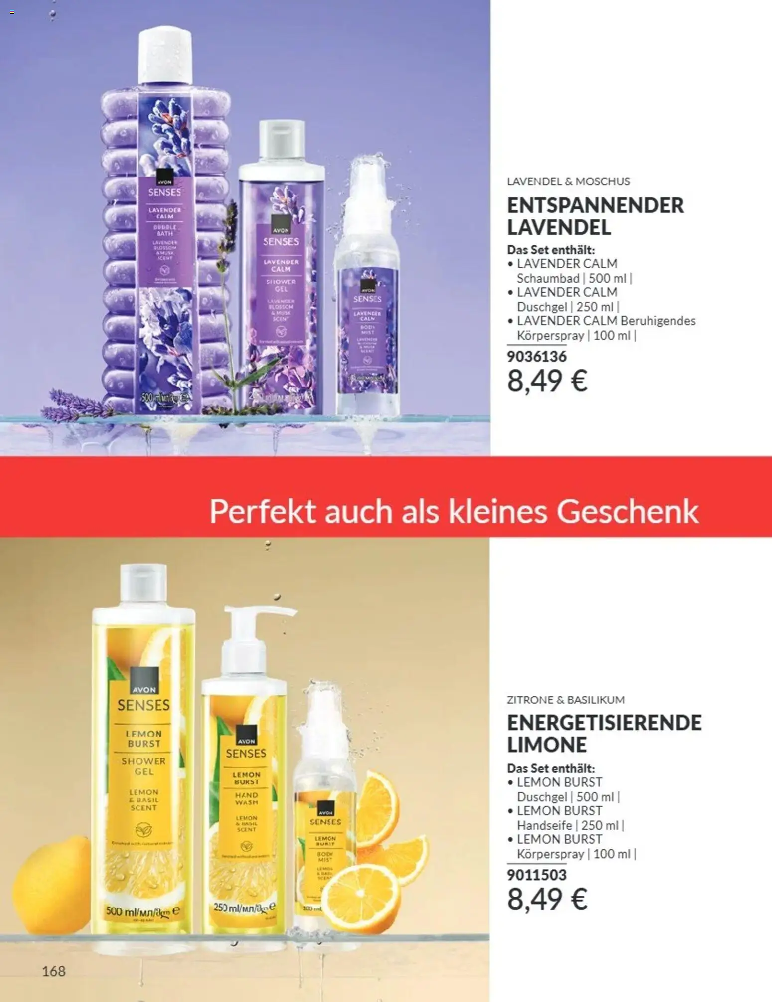 AVON Katalog August 2026 – gültig ab 08.08.2026 | Seite: 168 | Produkte: Duschgel, Zitrone, Lavendel, Körperspray