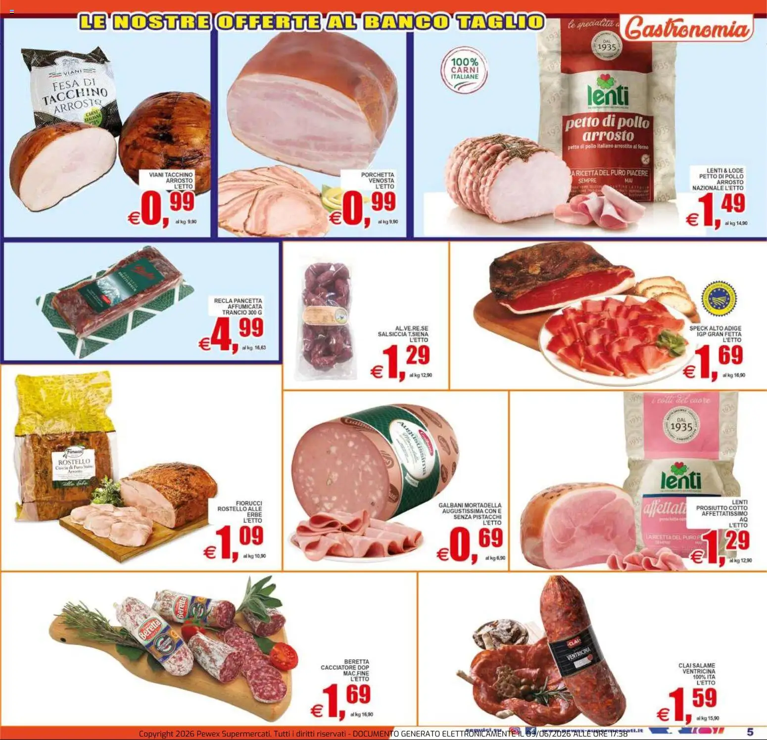 Volantino Pewex del 10.06.2026 | Pagina: 5 | Prodotti: Arrosto, Porchetta, Tacchino, Pistacchi