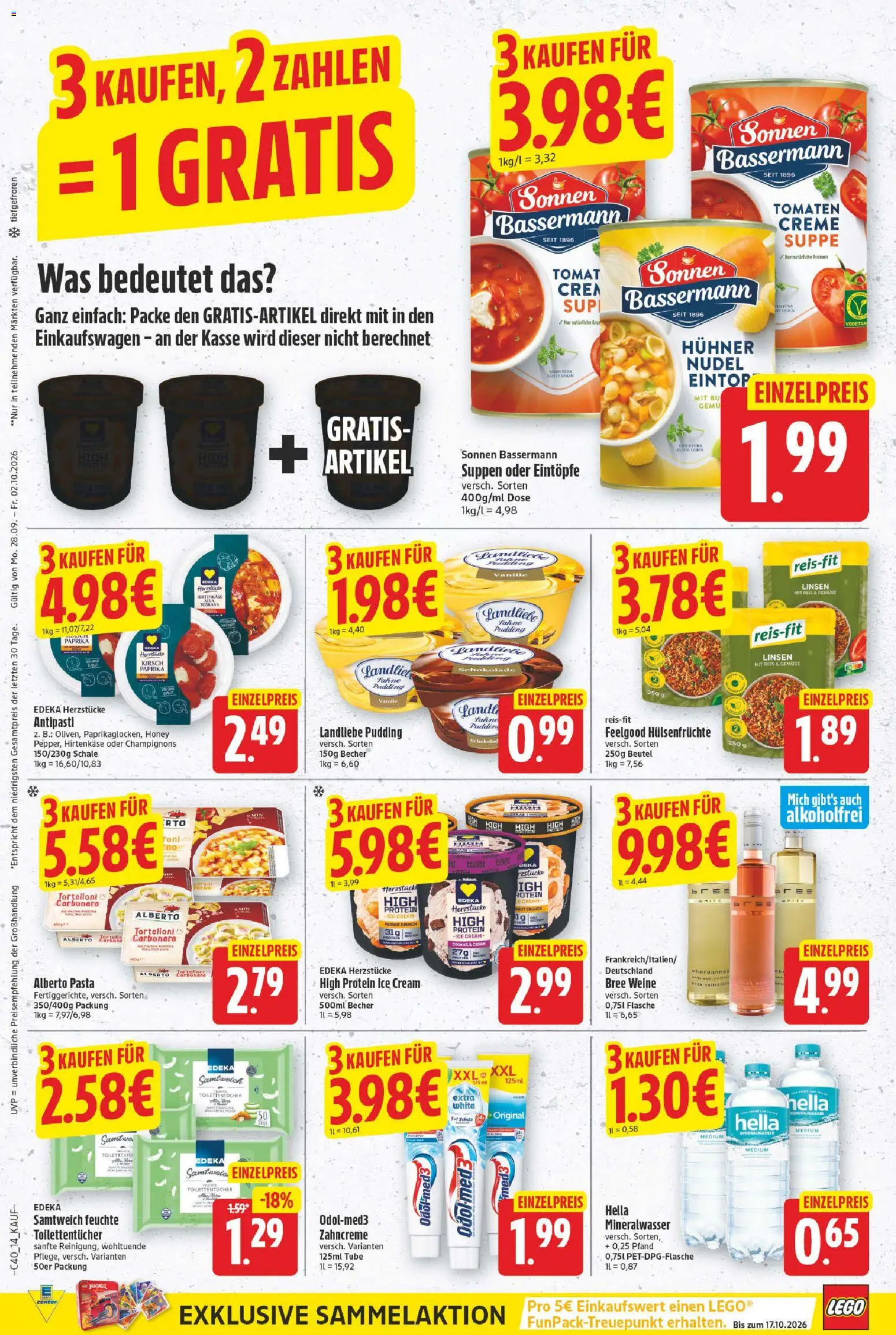 E center Prospekt – gültig ab 28.09.2026 | Seite: 14 | Produkte: Tomaten, Pudding, Mineralwasser, Hella