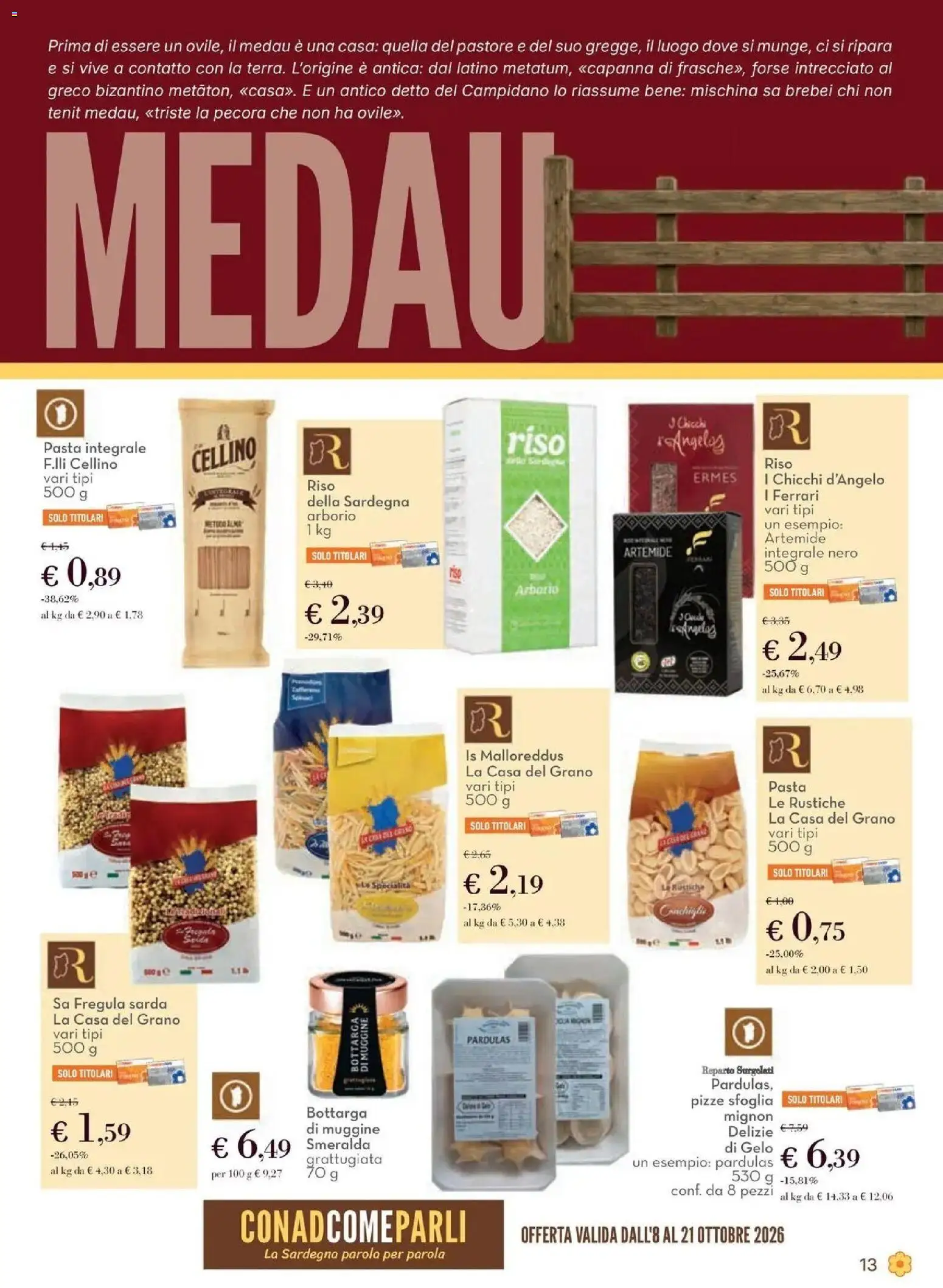 Anteprima volantino Conad dal 08/10/2026 prossima settimana | Pagina: 13 | Prodotti: Riso, Pasta, Specialità