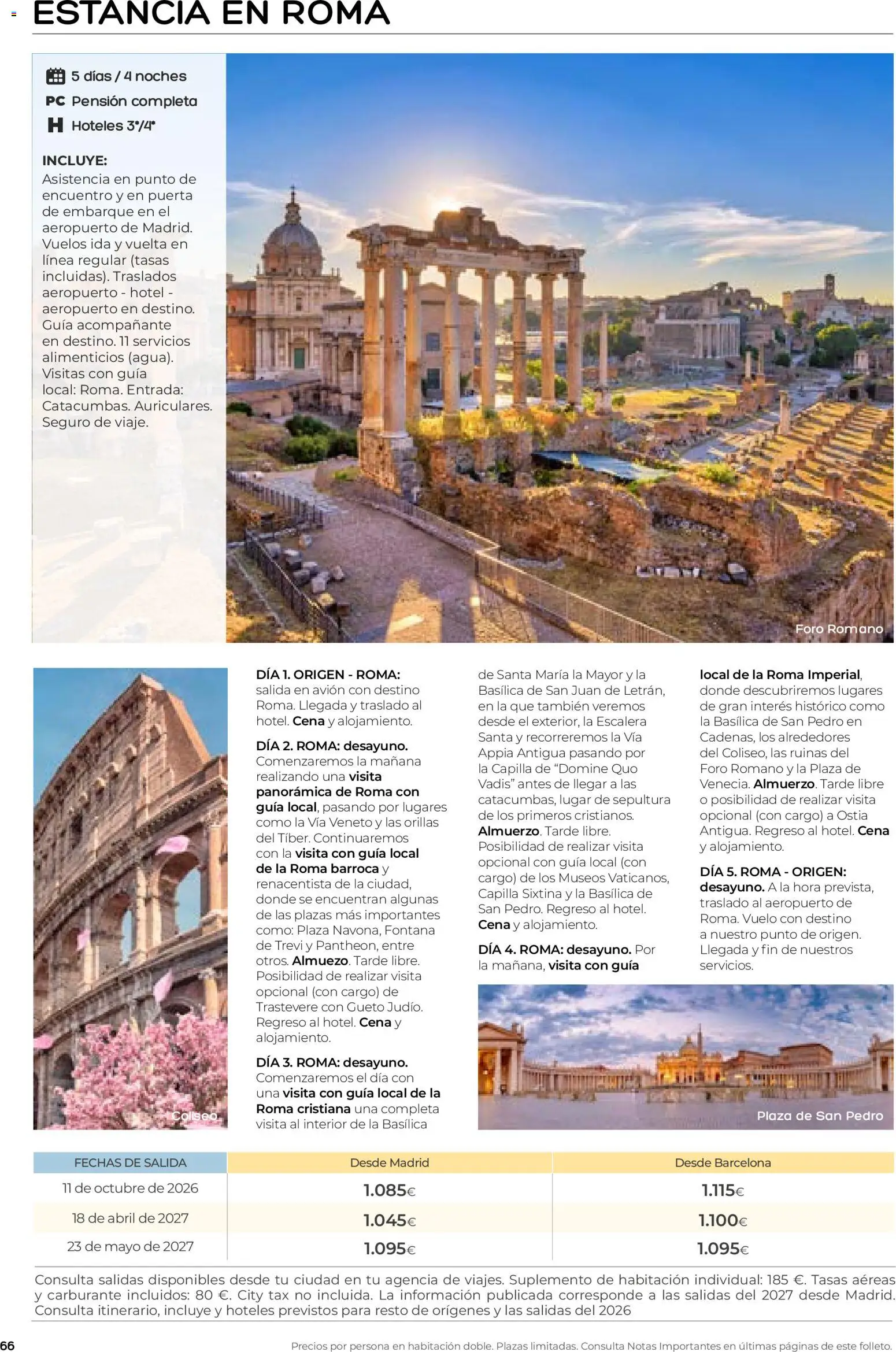 Viajes El Corte Inglés folleto Destinos Otoño y Primavera │ válido desde el 01/07/2026 | Página: 66 | Productos: PC