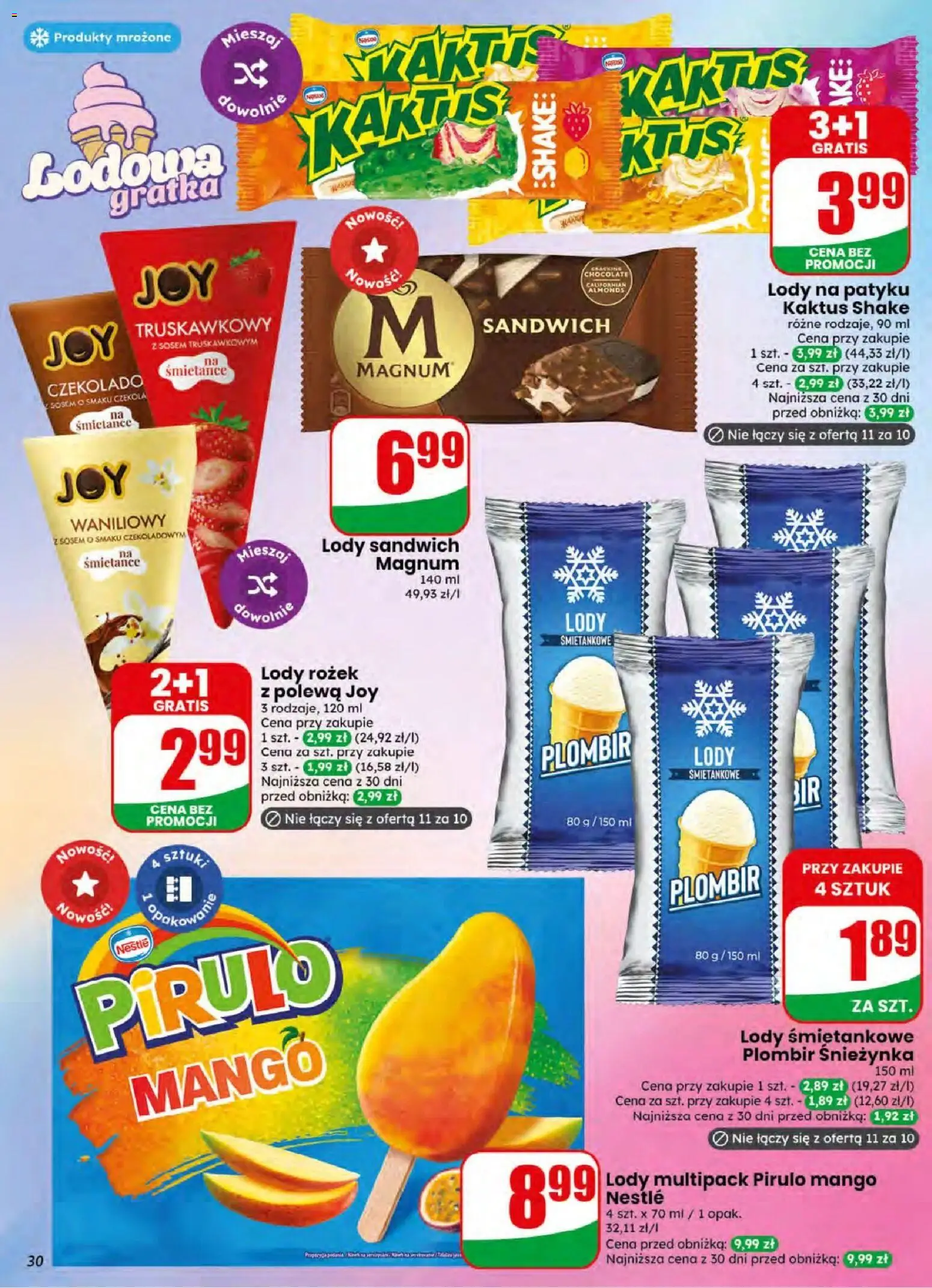 Dino gazetka od 08.07.2026 | Strona: 30 | Produkty: Mango, Sandwich, Lody na patyku, Lody