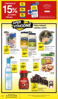 Náhled letáku Nescafé Instantní káva, 180-200 g, více druhů od 16.09.2026 | Strana: 2 | Produkty: Šunka od kosti, Hanácká vodka, Instantní káva, Steak