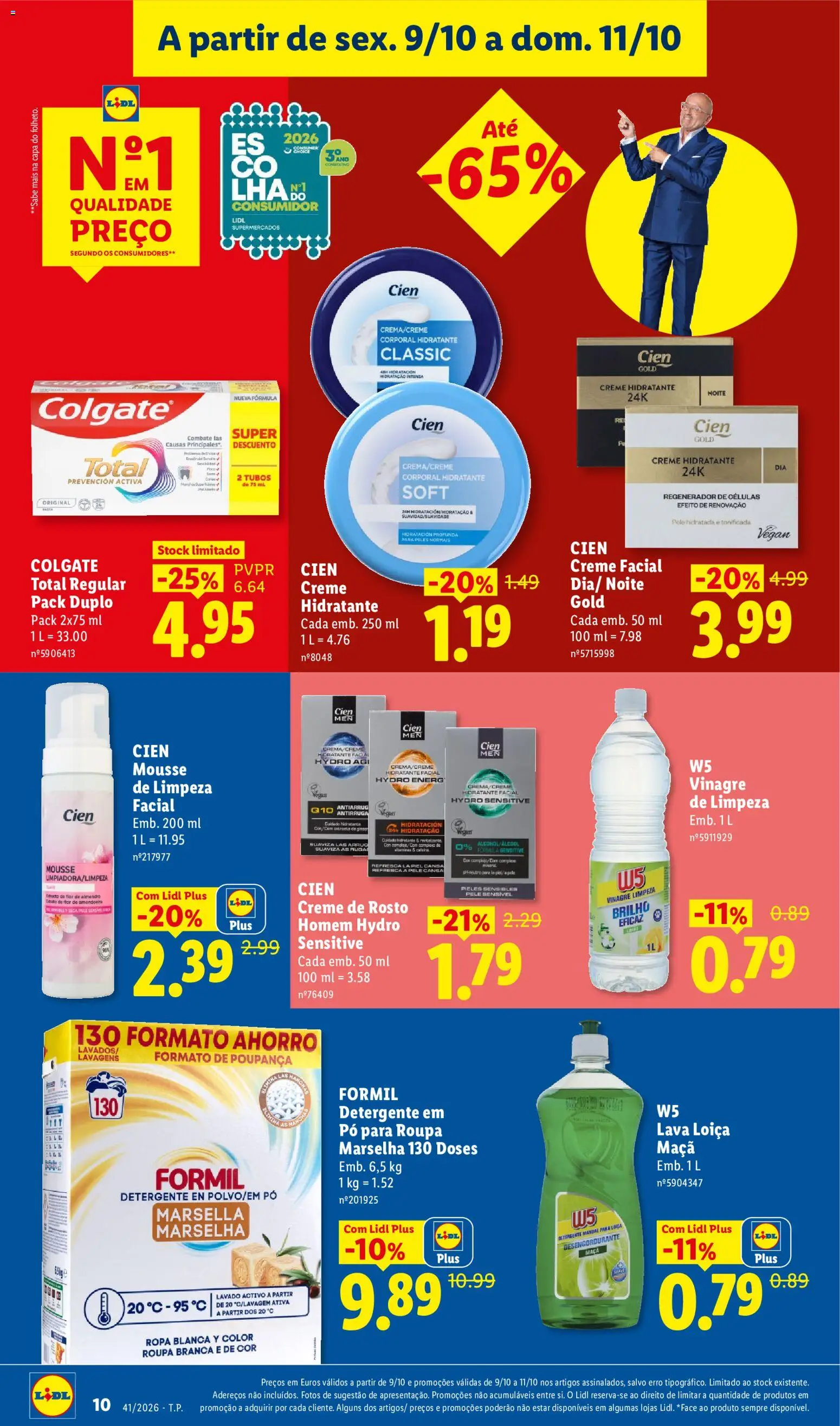 Lidl Promoções Fim de Semana │ válido de 09/10/2026 | Página: 10 | Produtos: Vinagre, Lava loiça, Detergente, Maça