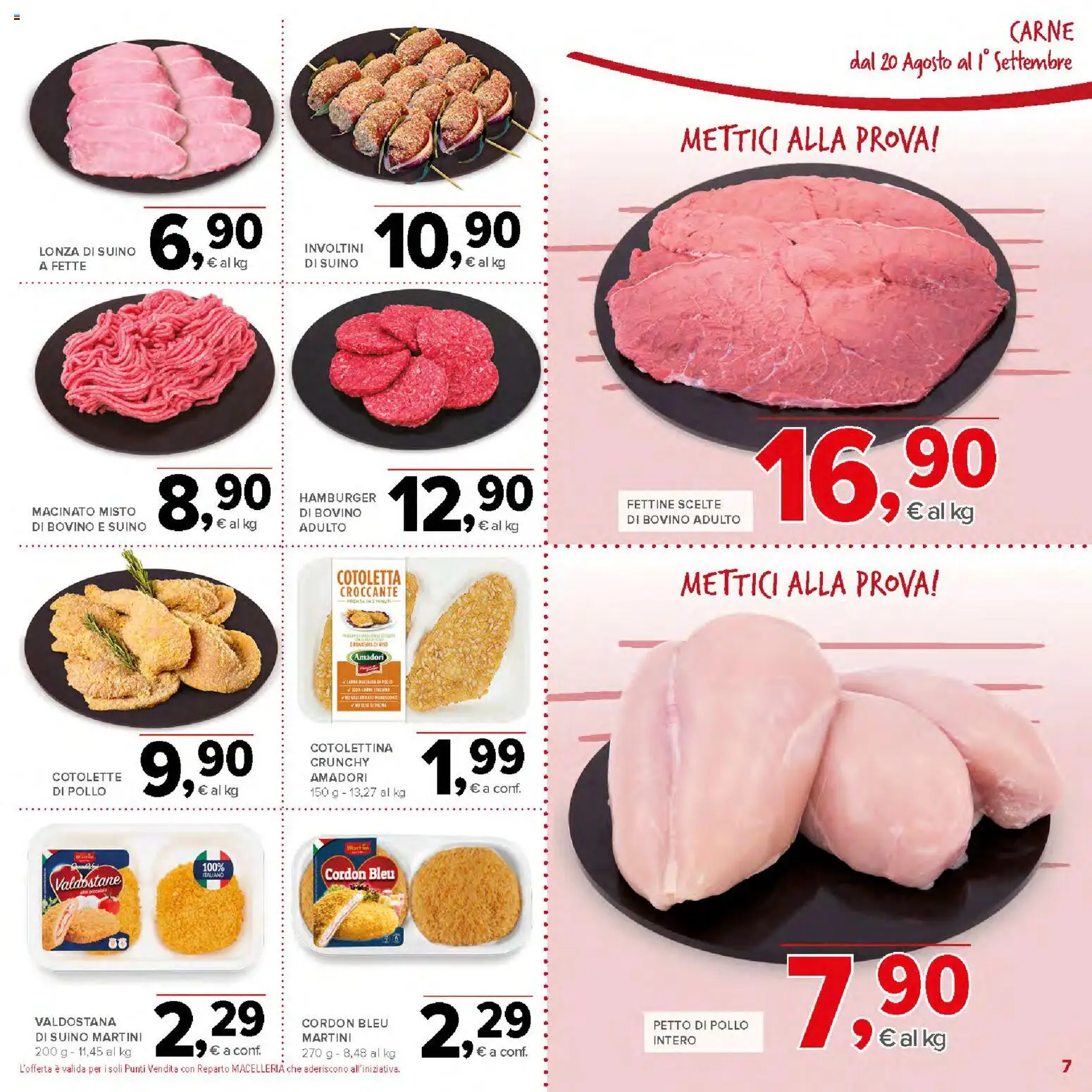 Volantino Todis del 20/08/2026 | Pagina: 7 | Prodotti: Petto di Pollo, Porta, Martini, Hamburger